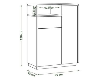 designimpex Couchtisch Design Couchtisch Schrank Kommode Fernsehtisch Folk Set Wohnzimmer TV (7-St)