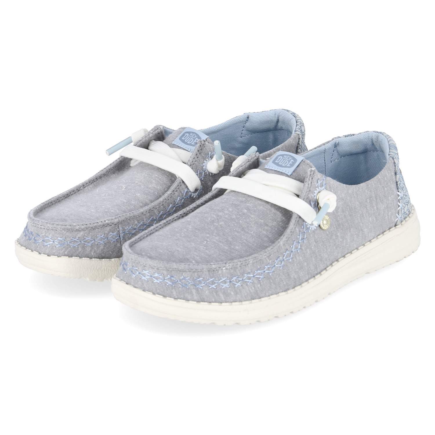 Hey Dude HeyDude Mokassins / Bootsschuhe HD45217-1XQ Damen Textil grey Schnürschuh