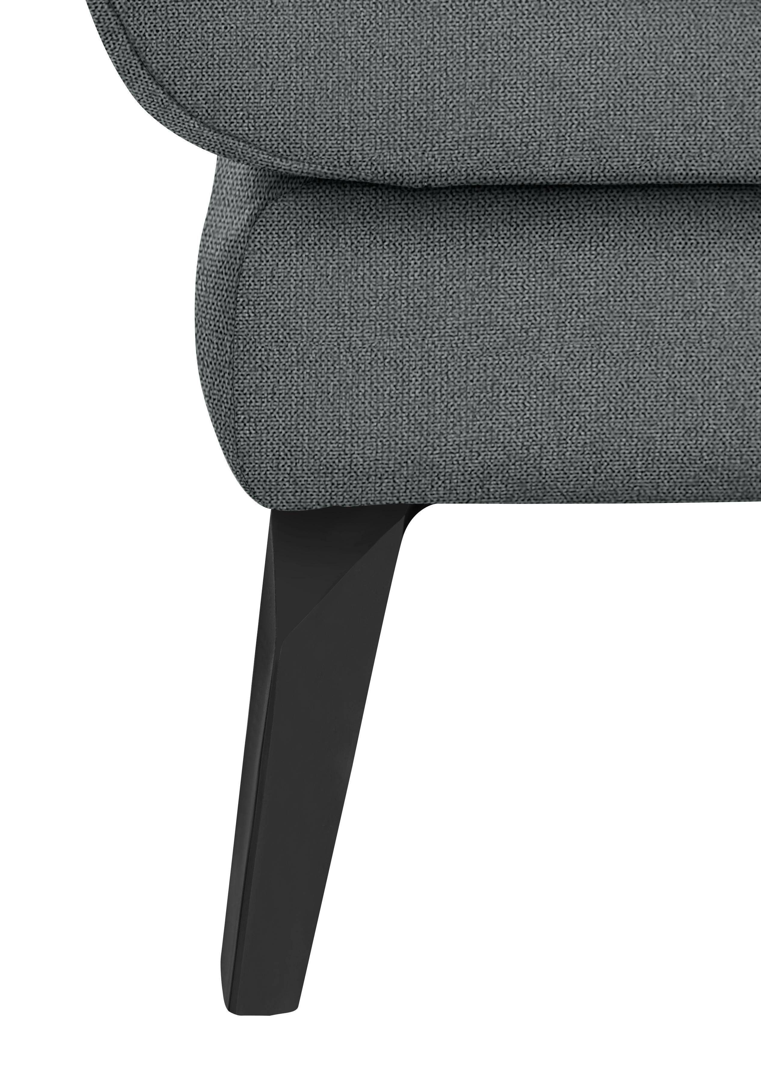 pulverbeschichtet Chaiselongue softy, schwarz im Heftung W.SCHILLIG dekorativer Sitz, mit Füße