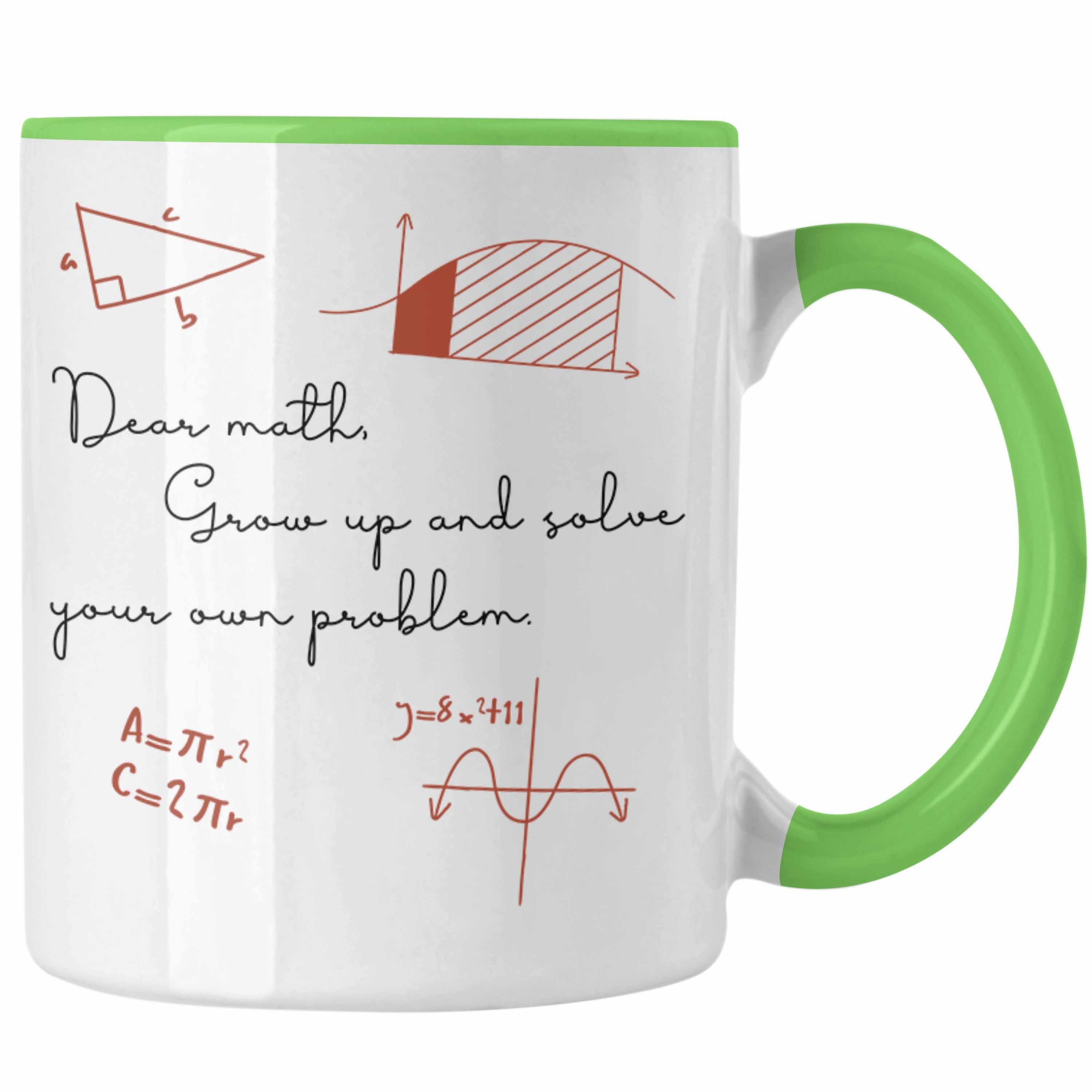 Trendation Tasse Lustige Tasse Geschenk für Mathematiker, Lehrer oder Studenten Mathe K Grün