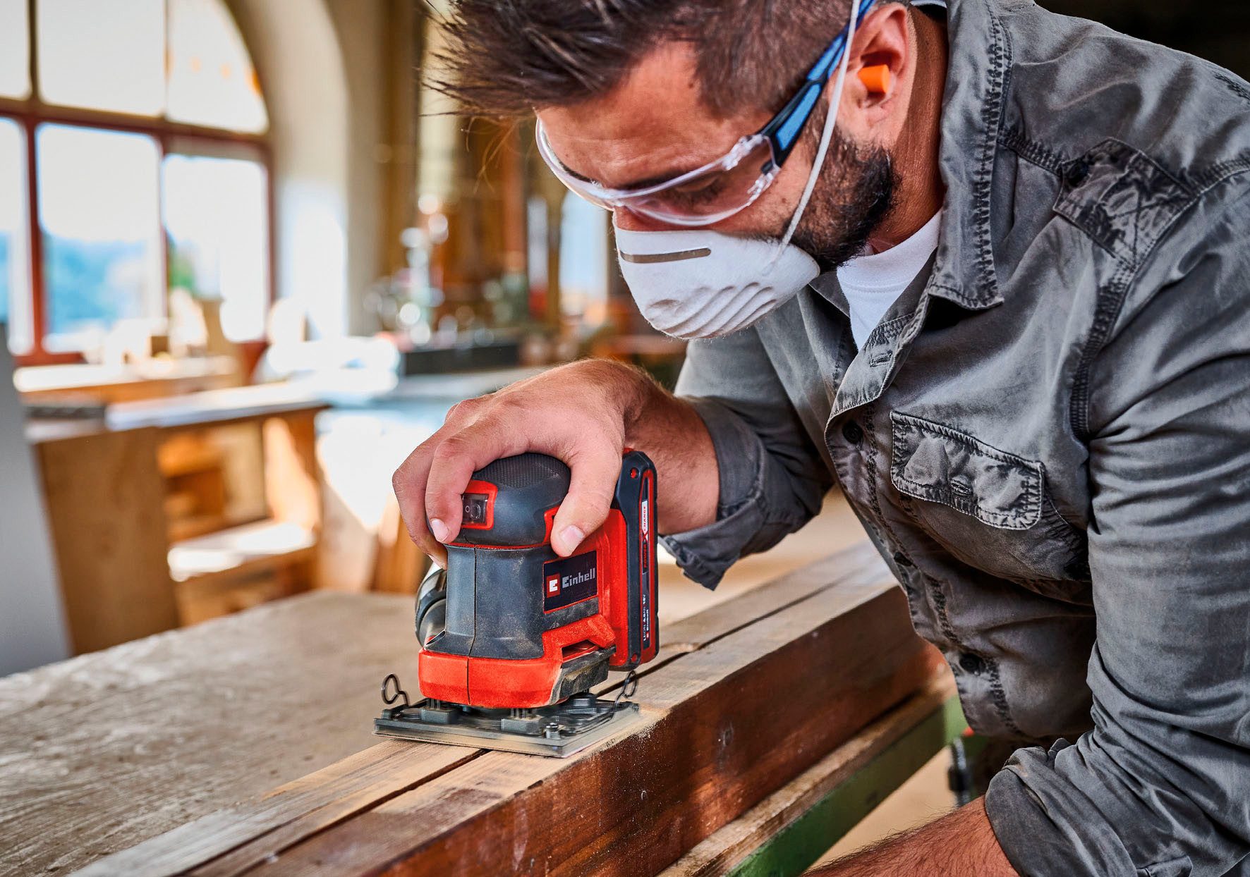 Einhell Akku-Schwingschleifer Faustschleifer TE-OS 18/113 Li - Solo, 22000 U/min, ohne Akku und Ladegerät