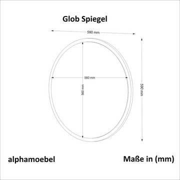 moebel17 Wandspiegel Spiegel Glob Walnuss