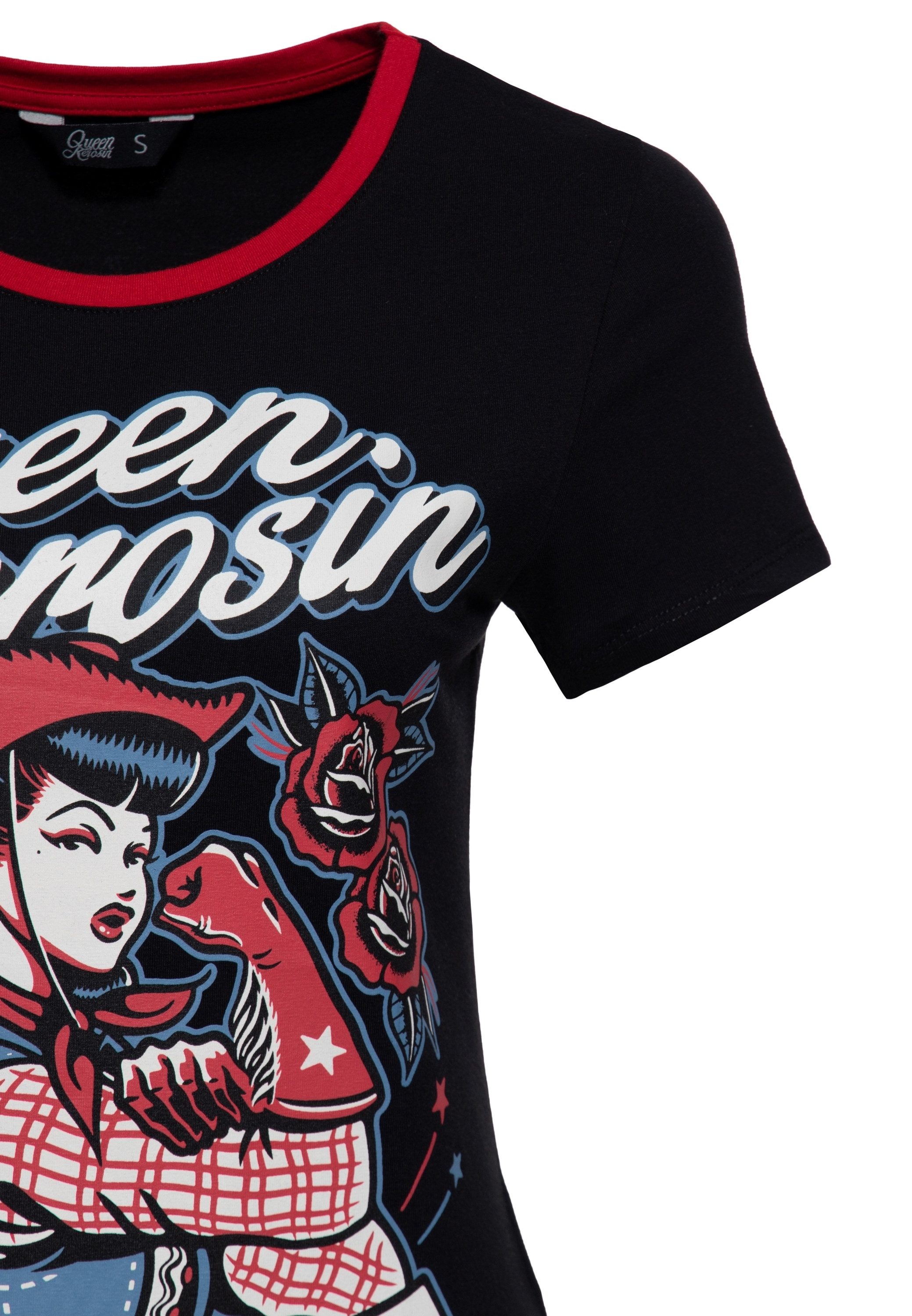 QueenKerosin Print-Shirt We Can Do It (1-tlg) mit Cowgirl-Motiv im 50s-Stil