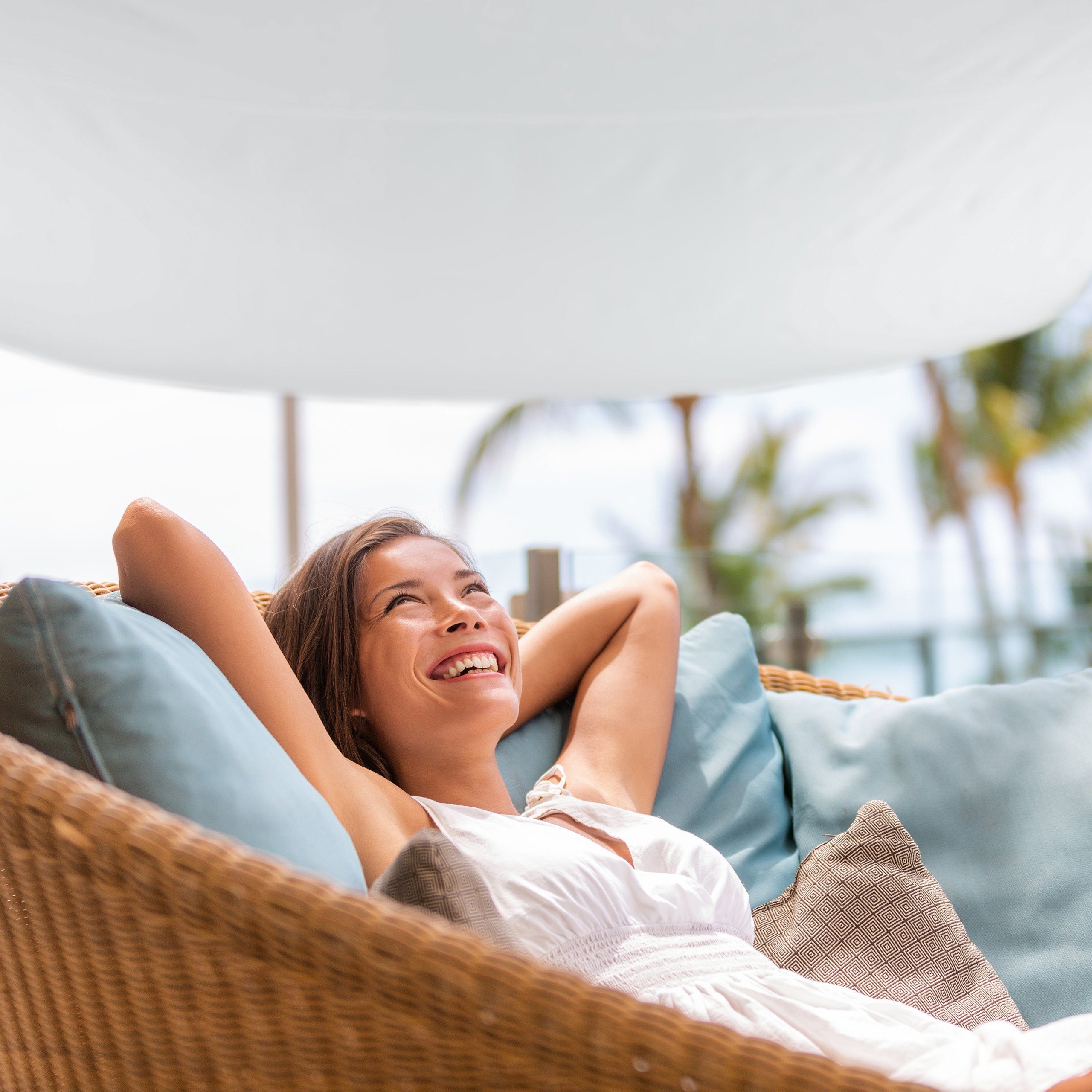 relaxdays square sunshade sail in white, 3 x 3 m