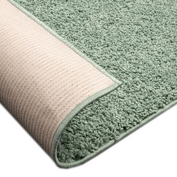 Teppich Teppich Shaggy Gästezimmer kuschlig weich hellgrün, TeppichHome24, rechteckig, Höhe: 30 mm