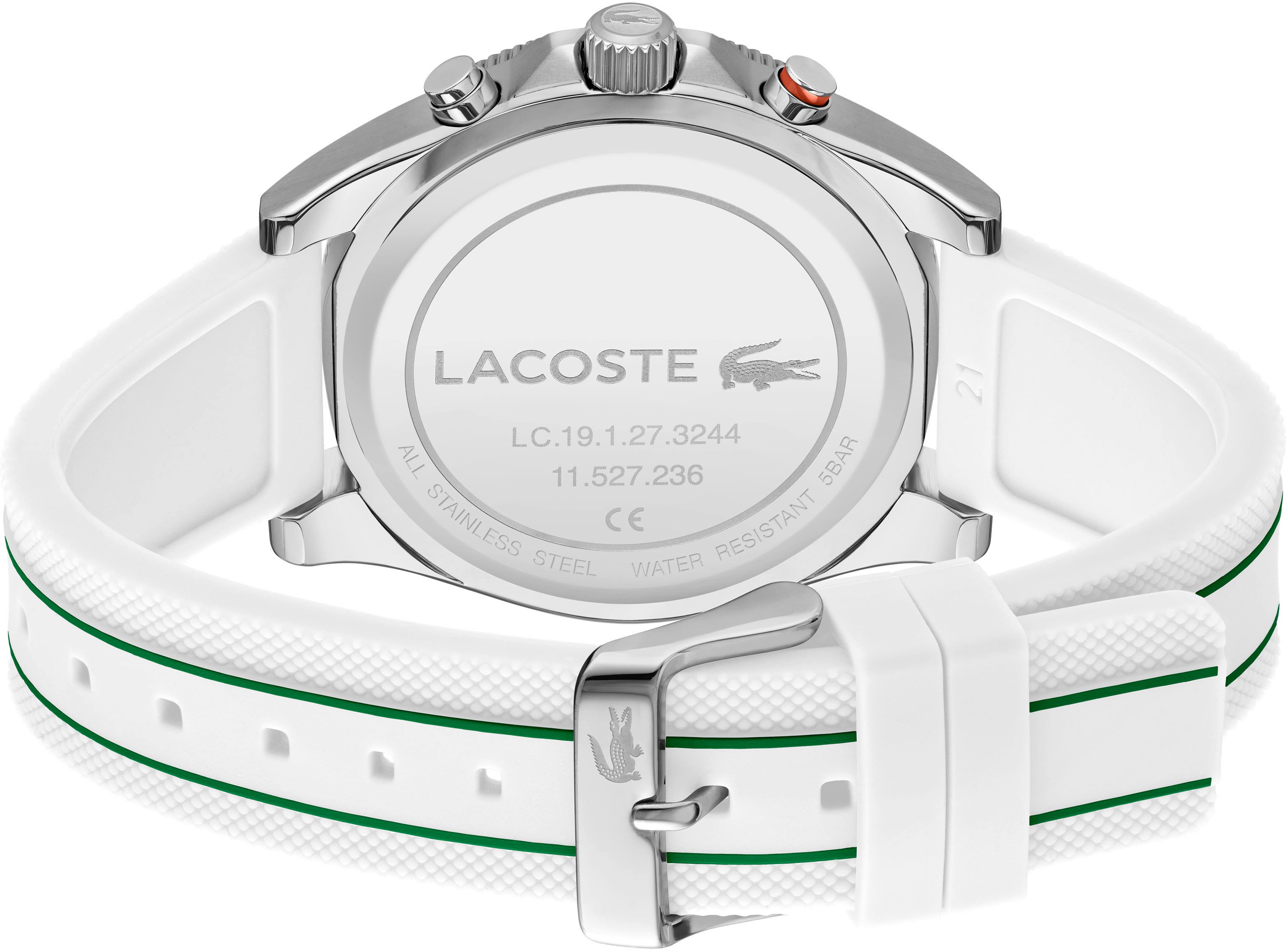 Lacoste Chronograph MAINSAIL 2011362, Armbanduhr, Quarzuhr, Herrenuhr, Tag, Stoppfunktion, Silikonarmband