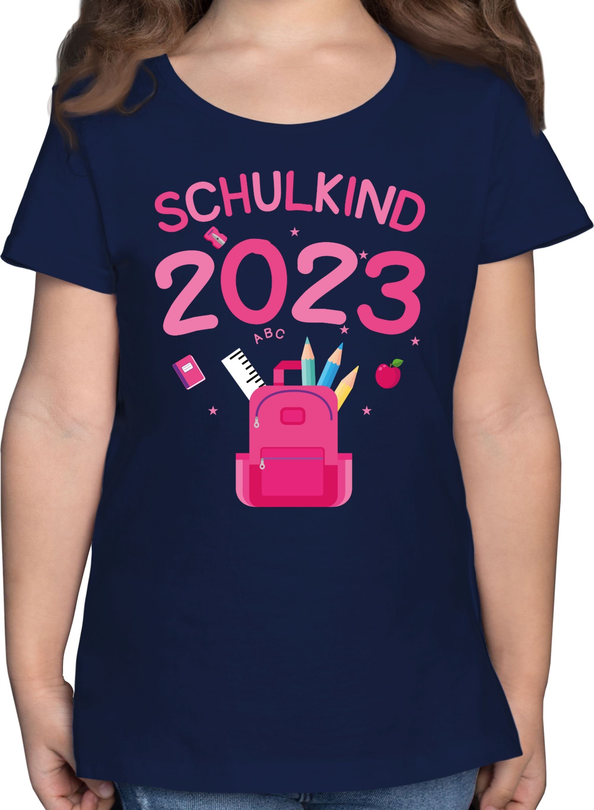 Shirtracer T-Shirt Schulkind 2023 Einschulung Mädchen 1 Dunkelblau