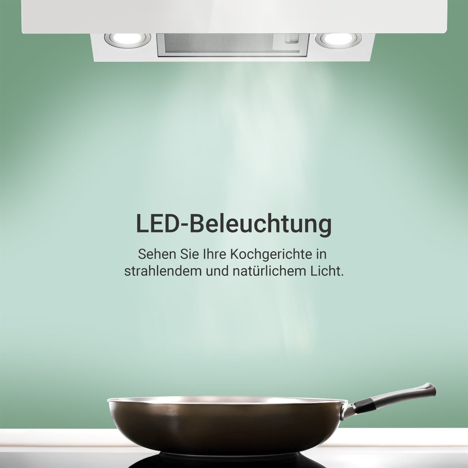 KKT KOLBE Wandhaube Dunstabzugshaube 80cm EASY8005WM RGBW Ambientebeleuchtung Abzugshaube / Schräghaube / 80cm / Weiß / Glas / LED / Smarte WiFi-App – Bild 5 von 5