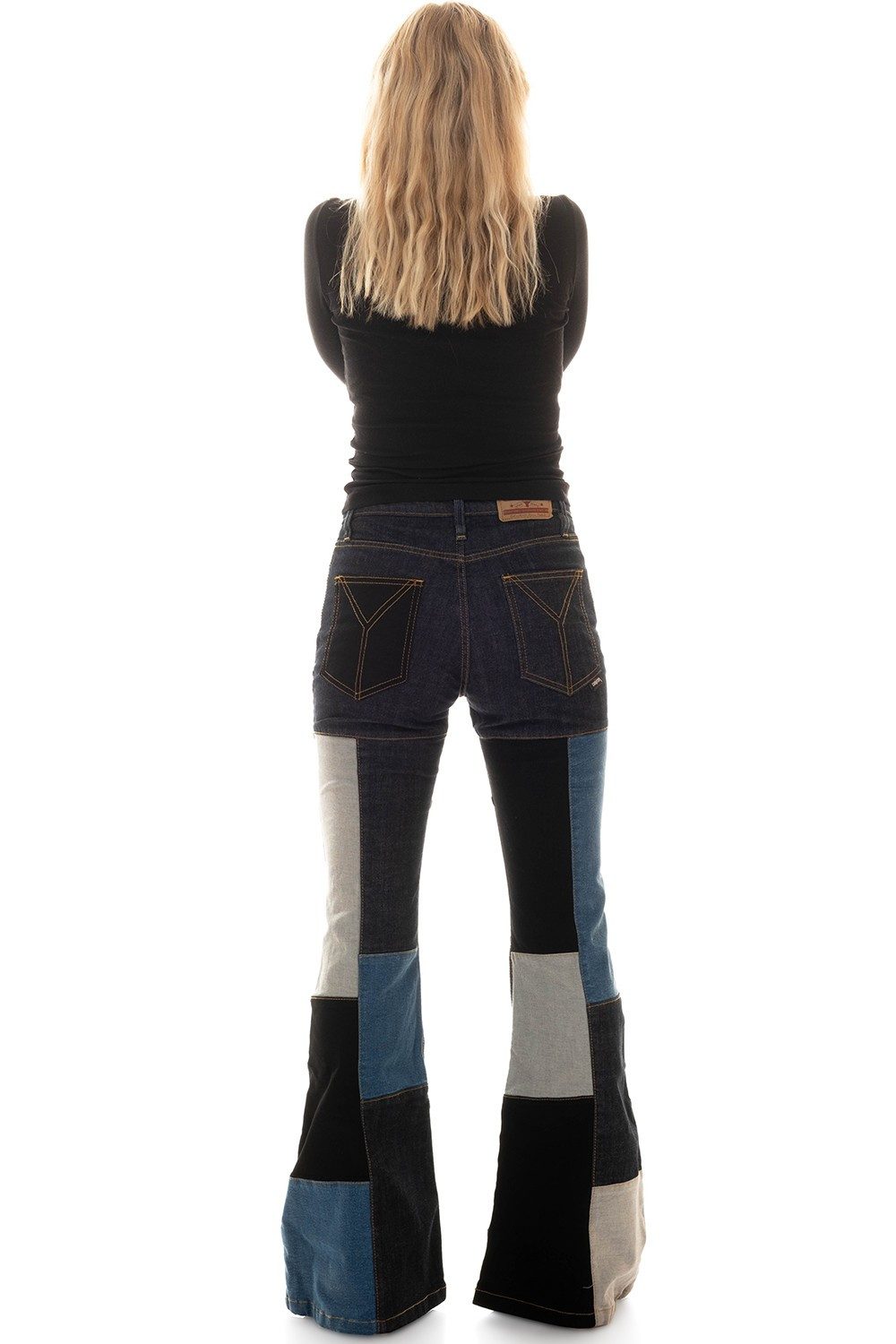 Comycom Schlagjeans Damen Patchwork STAR SECRET RELOADED