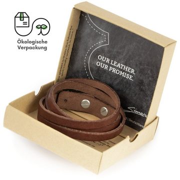 Simaru Lederarmband Anpassbar, Armband aus Premium Leder Made in Germany, Jede Größe möglich