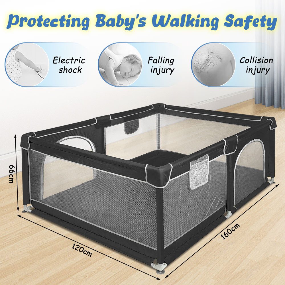 JEOBEST Laufgitter Laufstall Baby 160 x 120 x 66cm, Laufgitter baby mit atm günstig online kaufen