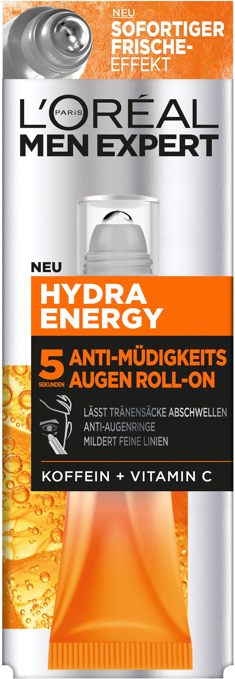 L'ORÉAL PARIS MEN EXPERT Augen-Roll-on Hydra Energy Anti-Müdigkeit, mit Active-Gel-Formel