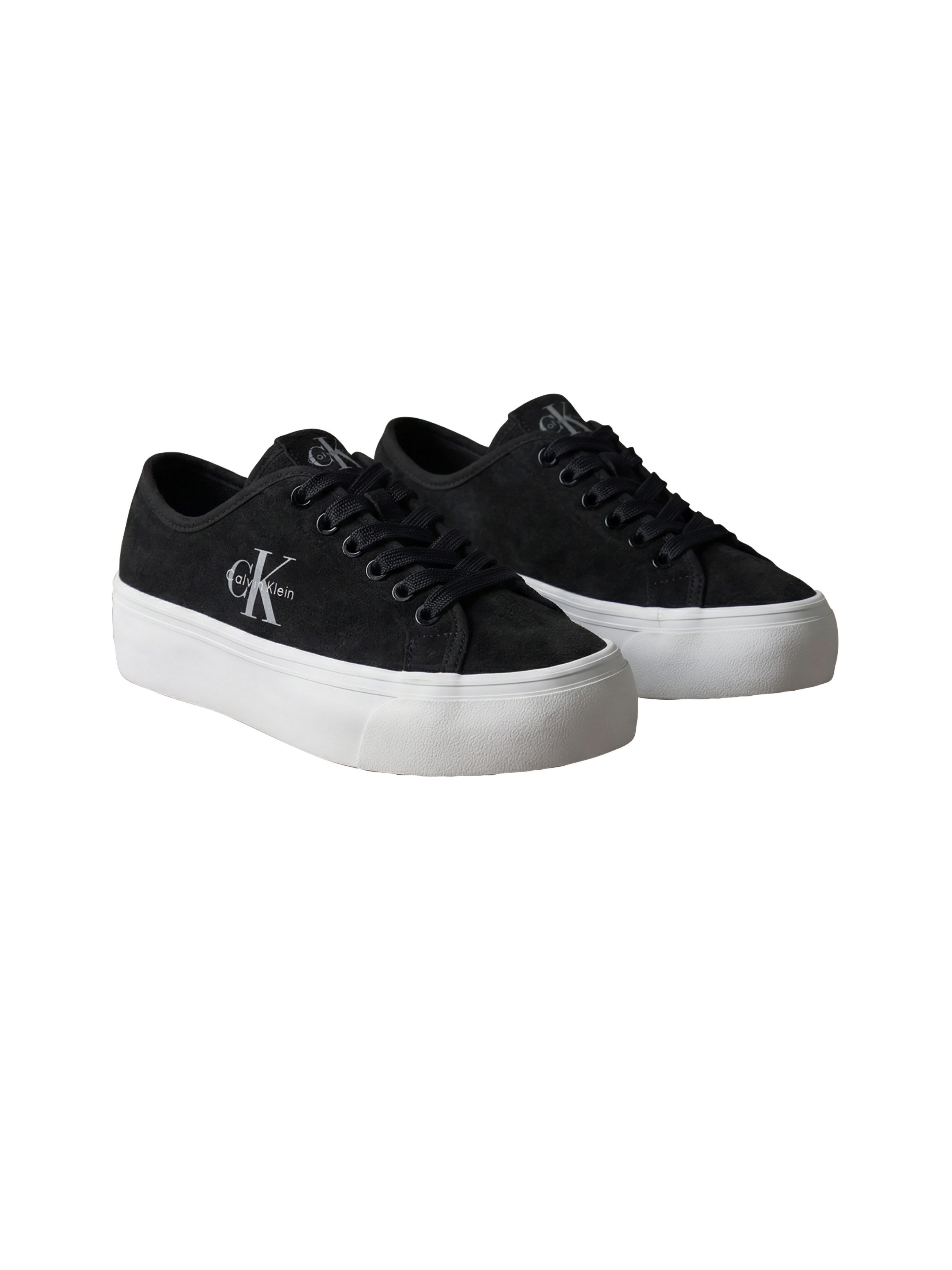 Calvin Klein VULC FLATF LACEUP SUEDE Plateausneaker Freizeitschuh, Schnürschuh, Halbschuh mit seitlichem Logoschriftzug