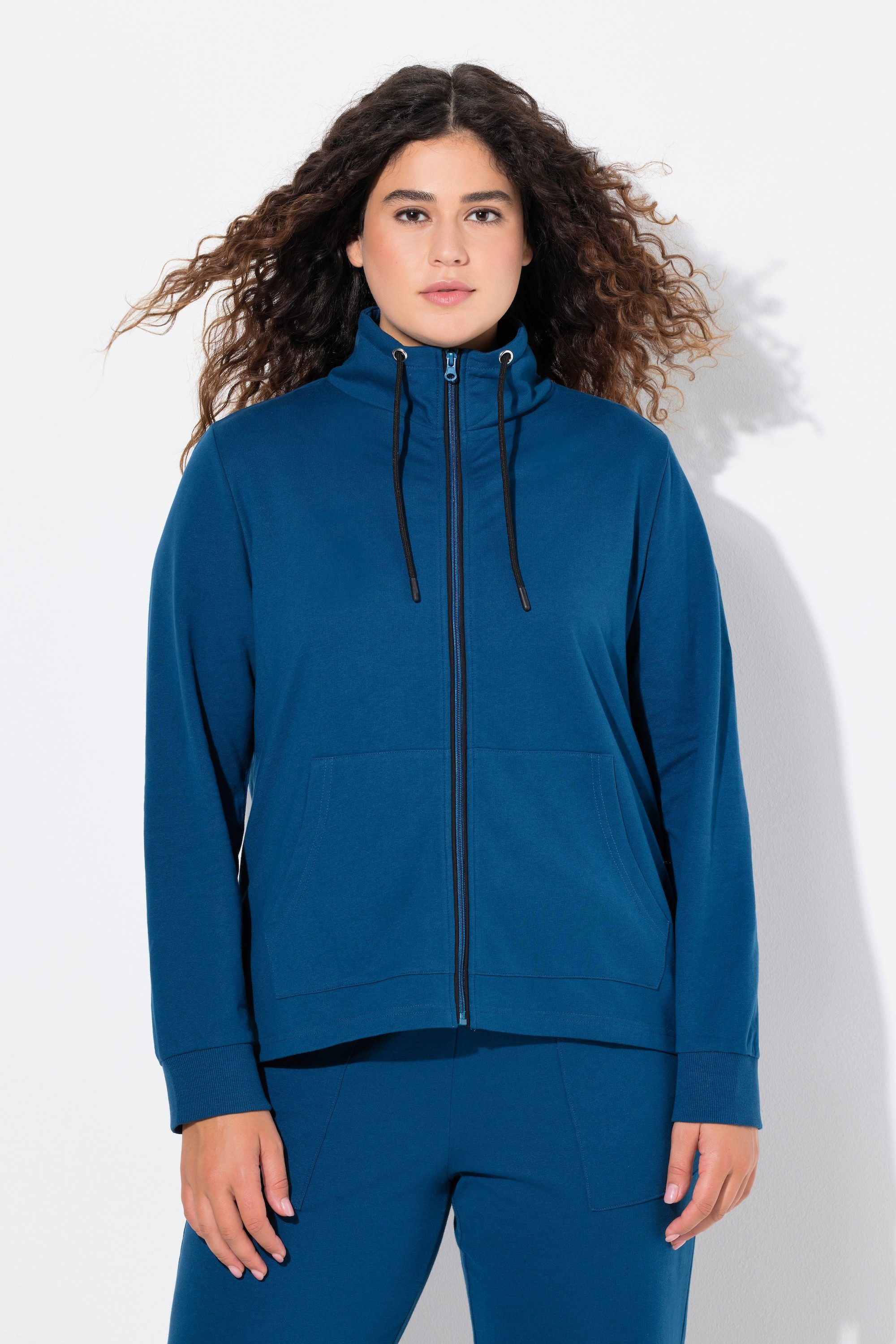 Ulla Popken Sweatjacke Sweatjacke Stehkragen Kängurutasche günstig online kaufen