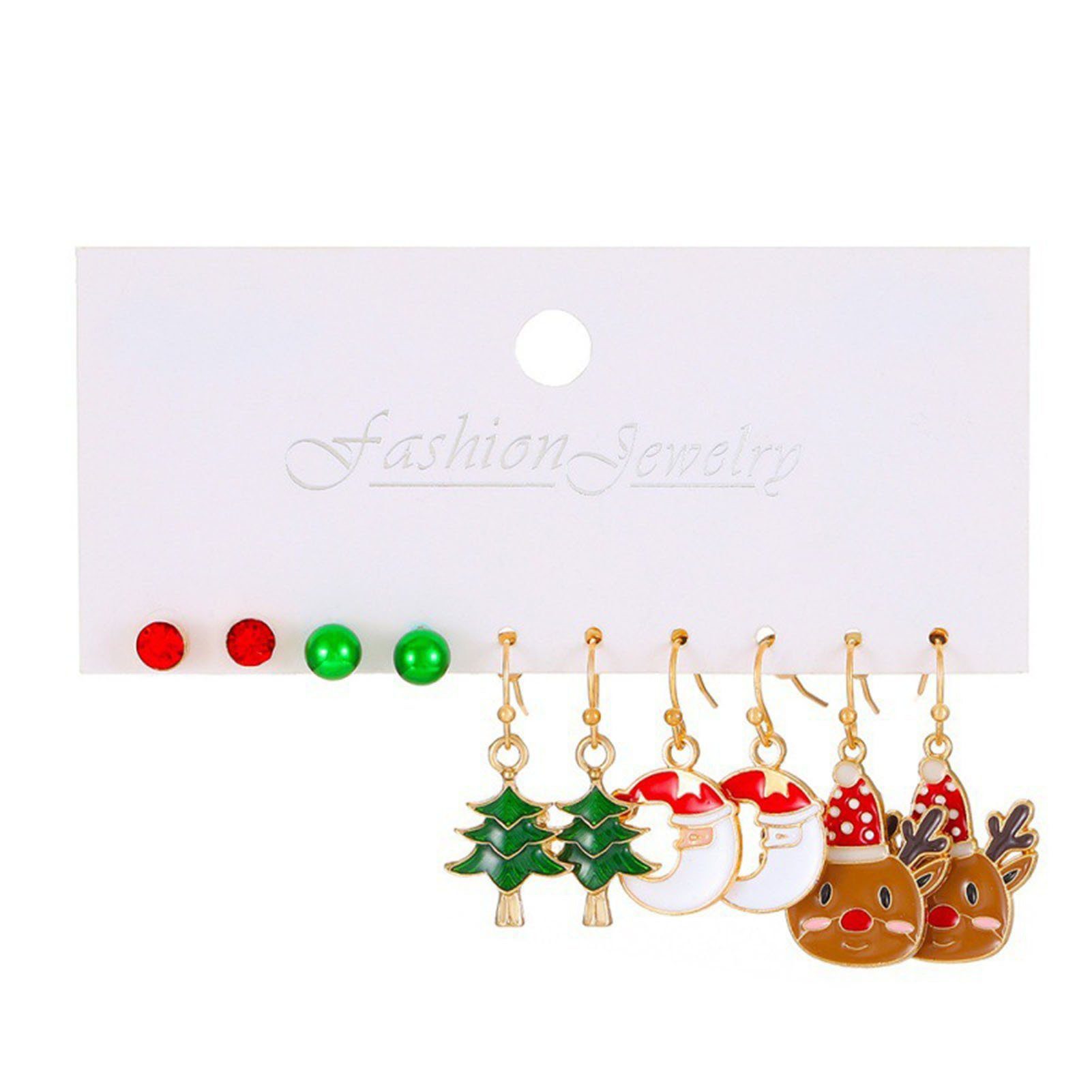 Blusmart Ohrring-Set Weihnachtsbaum-förmiges Ohrringe-Set, Personalisierbar, Schöne 5