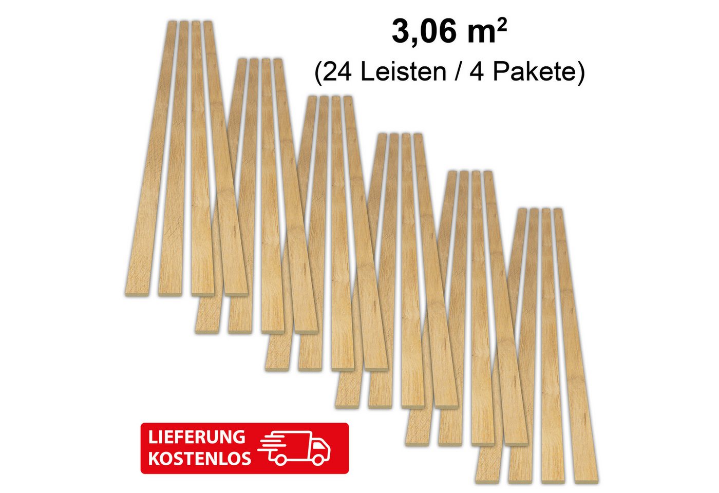 Thumbnail - acous Wandpaneel Spar-Set Stix FSC® Premium Echtholzfurnier (selbstklebend), BxL: 3,45x250,00 cm, 0,51 qm, (Spar-Set, 6 ...