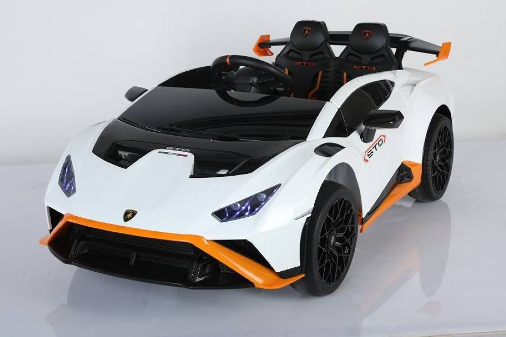 ES-Toys Elektro-Kinderauto Kinder Elektroauto Lamborghini, Belastbarkeit 35 kg, Huracan STO Drift Fernbedienung MP3 USB