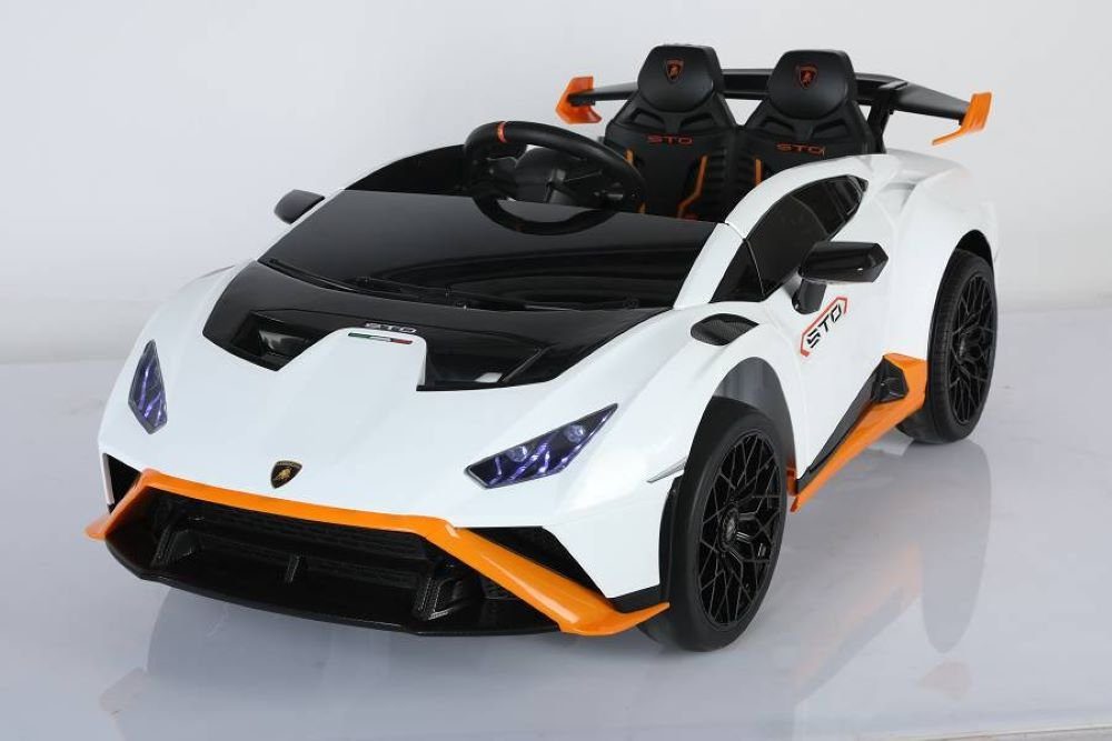 ES-Toys Elektro-Kinderauto Kinder Elektroauto Lamborghini, Belastbarkeit 35  kg, Huracan STO Drift Fernbedienung MP3 USB
