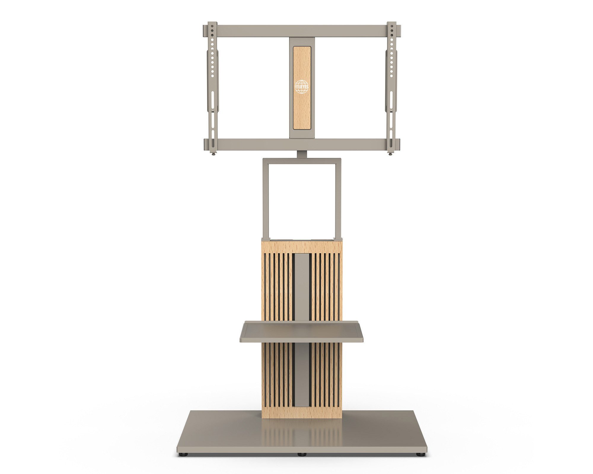 FITUEYES TV-Ständer aus Holz, mit höhenverstellbarer Ablage, ±15° schwenkbar, 55-88 Zoll, (bis 88,00 Zoll, höhenverstellbar, mit Kabelmanagement)