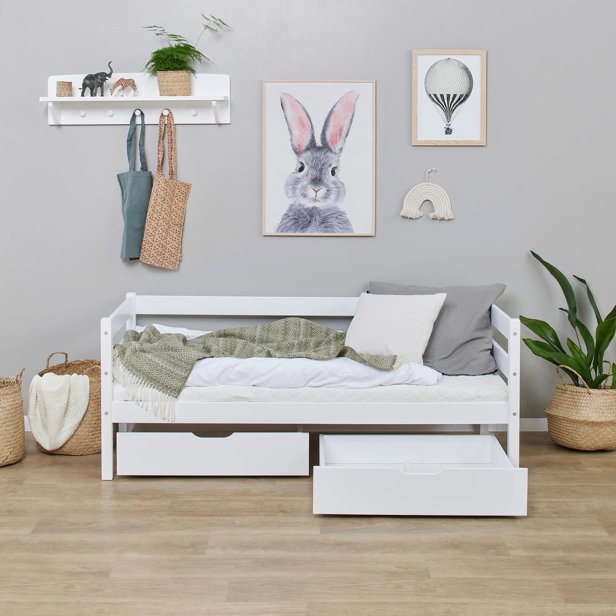 70x160 Bettschubkasten Hoppekids Weiß cm für Schubladenset Betten