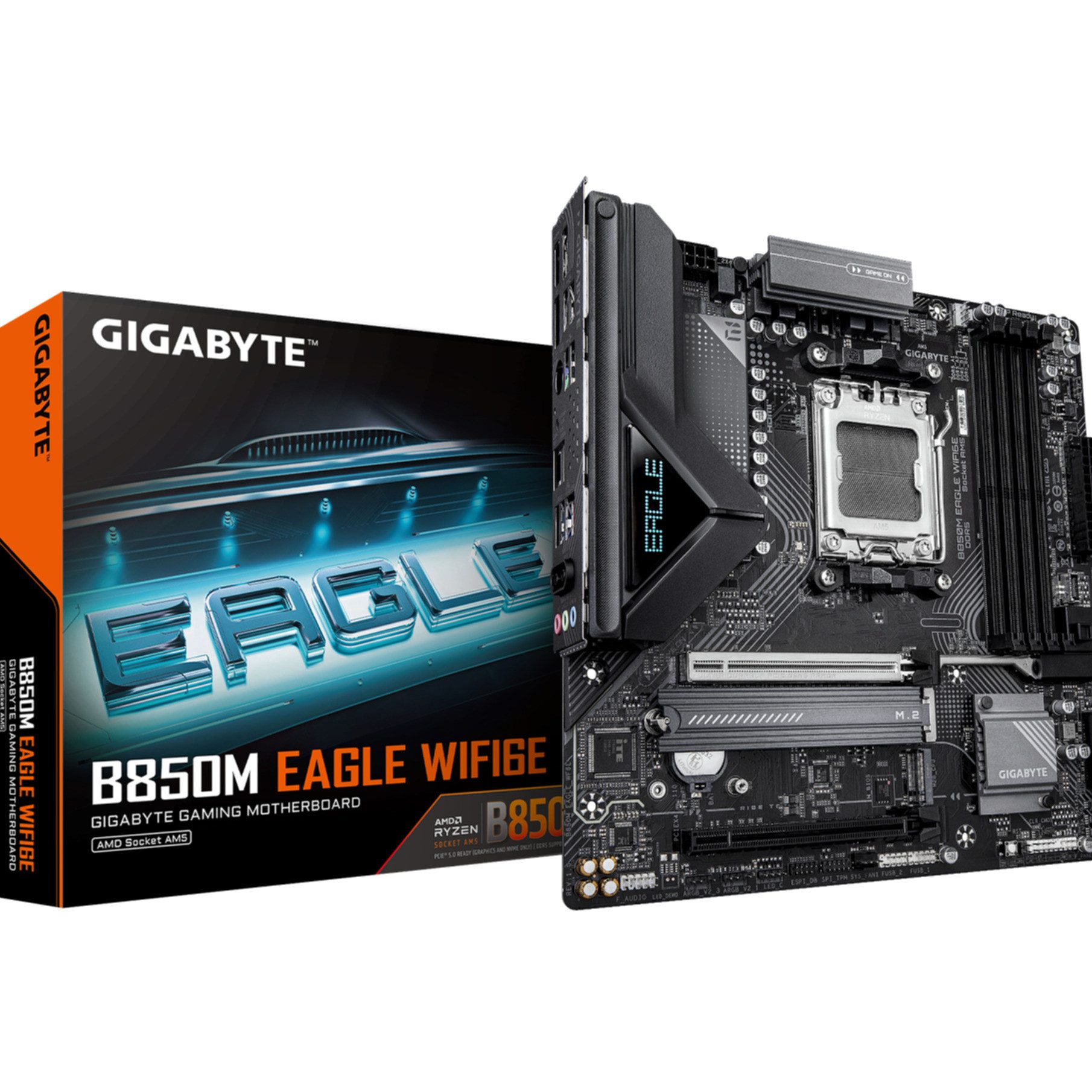 Gigabyte B850M EAGLE WIFI6E Mainboard - AMD Ryzen 9000 Serie CPUs, 8+2+2 Phasen Mainboard