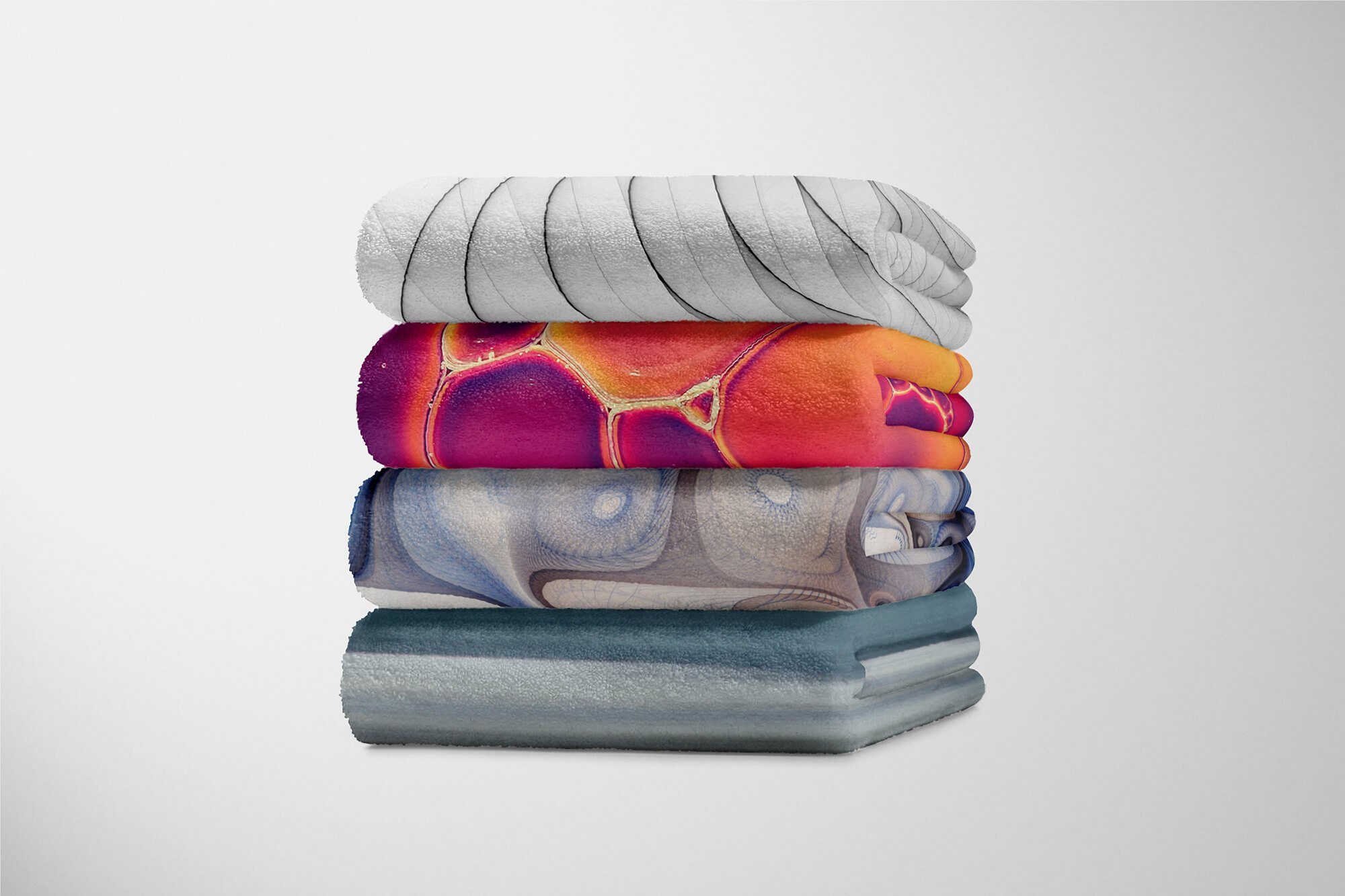 Muster Handtuch Baumwolle-Polyester-Mix mit Handtücher Saunatuch Sinus Abstrakte Fotomotiv Strandhandtuch (1-St), Kunstvoll Art A, Kuscheldecke Handtuch