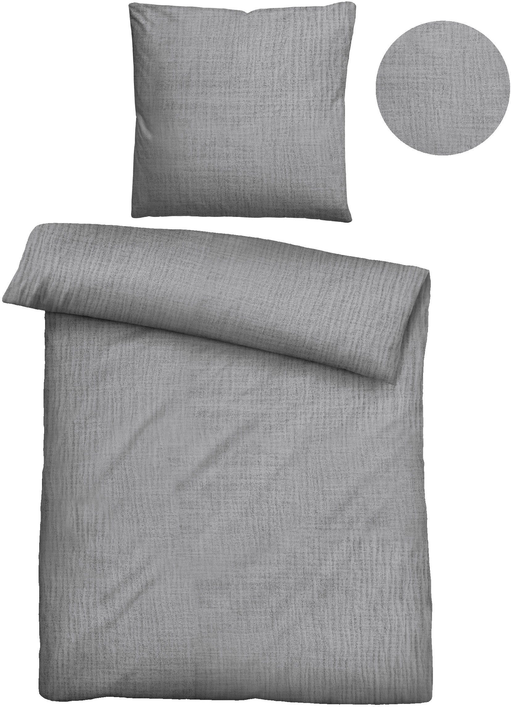 Biberna Bettwäsche Thea, Musselin, 2 teilig, feines, weiches + leichtes Gewebe aus 100% Baumwolle,Sommer