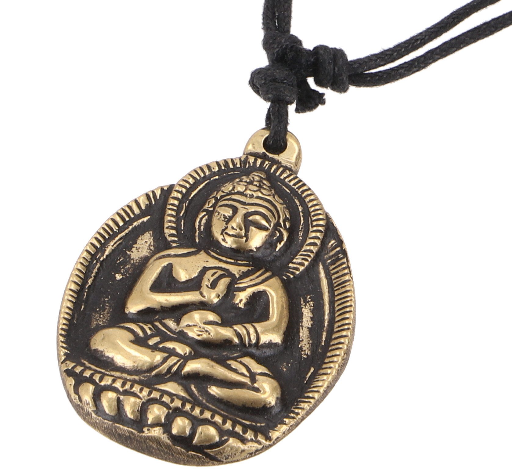 Guru-Shop Buddhafigur Handgefertigte Buddha Amulett, Kette,..