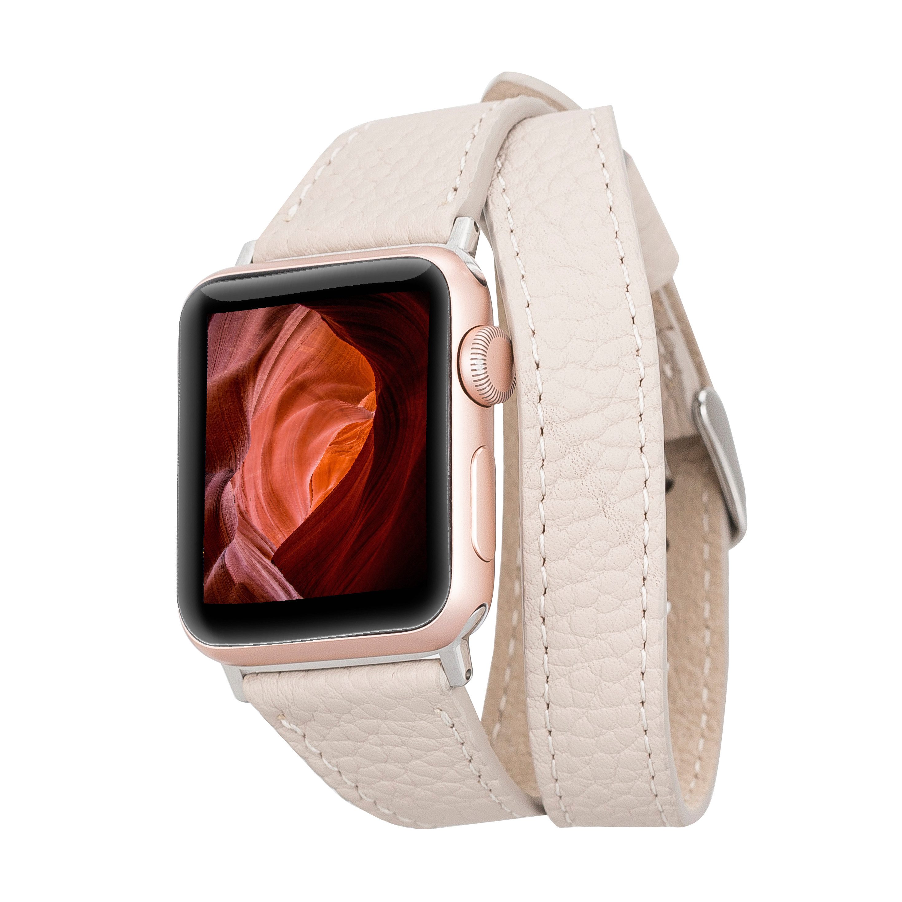 Renna Leather Smartwatch-Armband Apple Watch Band für Series 11/10 / Ultra/9/SE/8-1 Echtleder Armband
