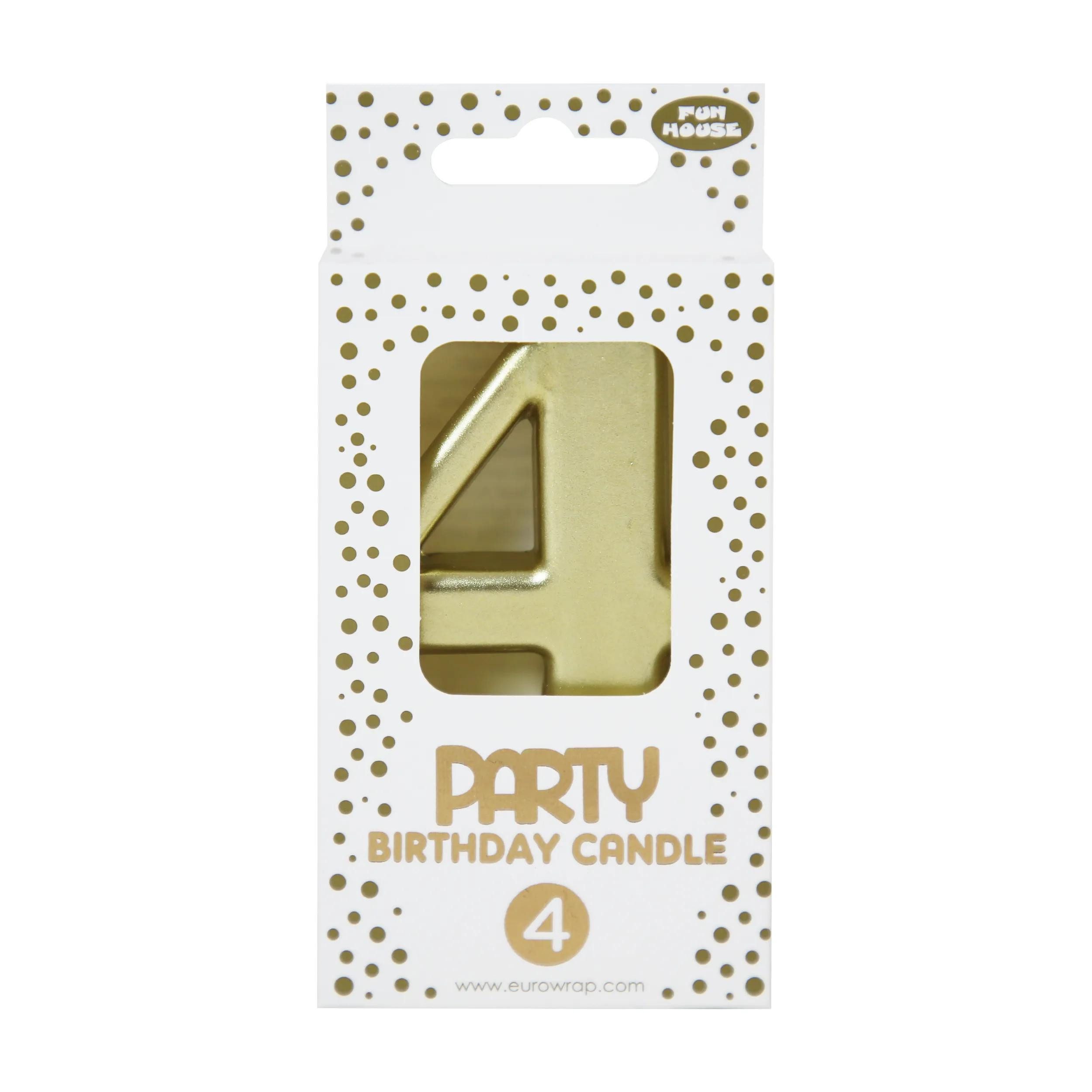 Kerzenhalter 6x Goldene Geburstagskerze 4 - 6,3x10,5 cm - Gold 33700-4C