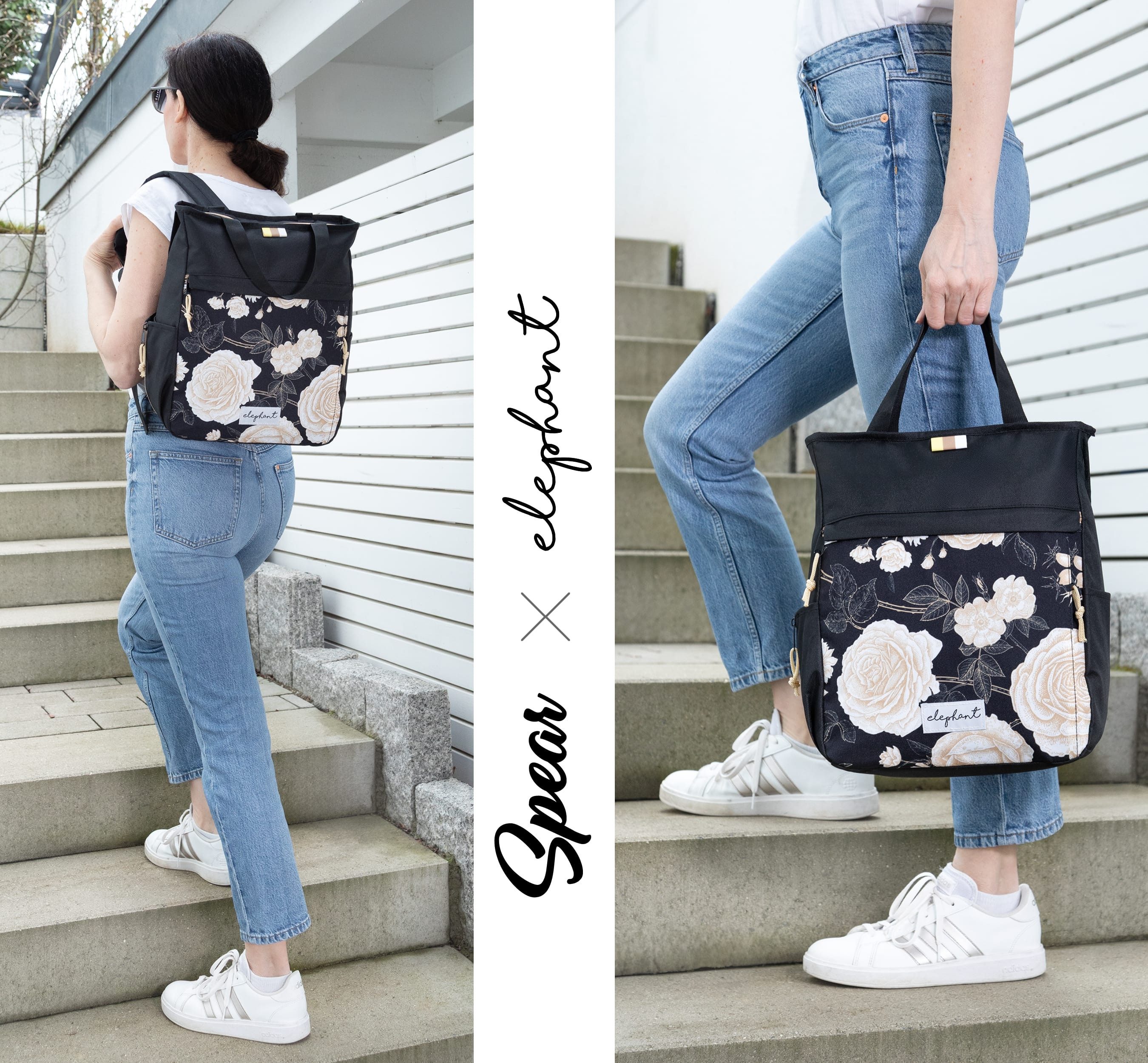 Spear Bags Cityrucksack Rucksack Damen Damenrucksack klein Hygge A4 Büro Freizeit, Geheimfach Handtasche Daypack + Schlüsseletui