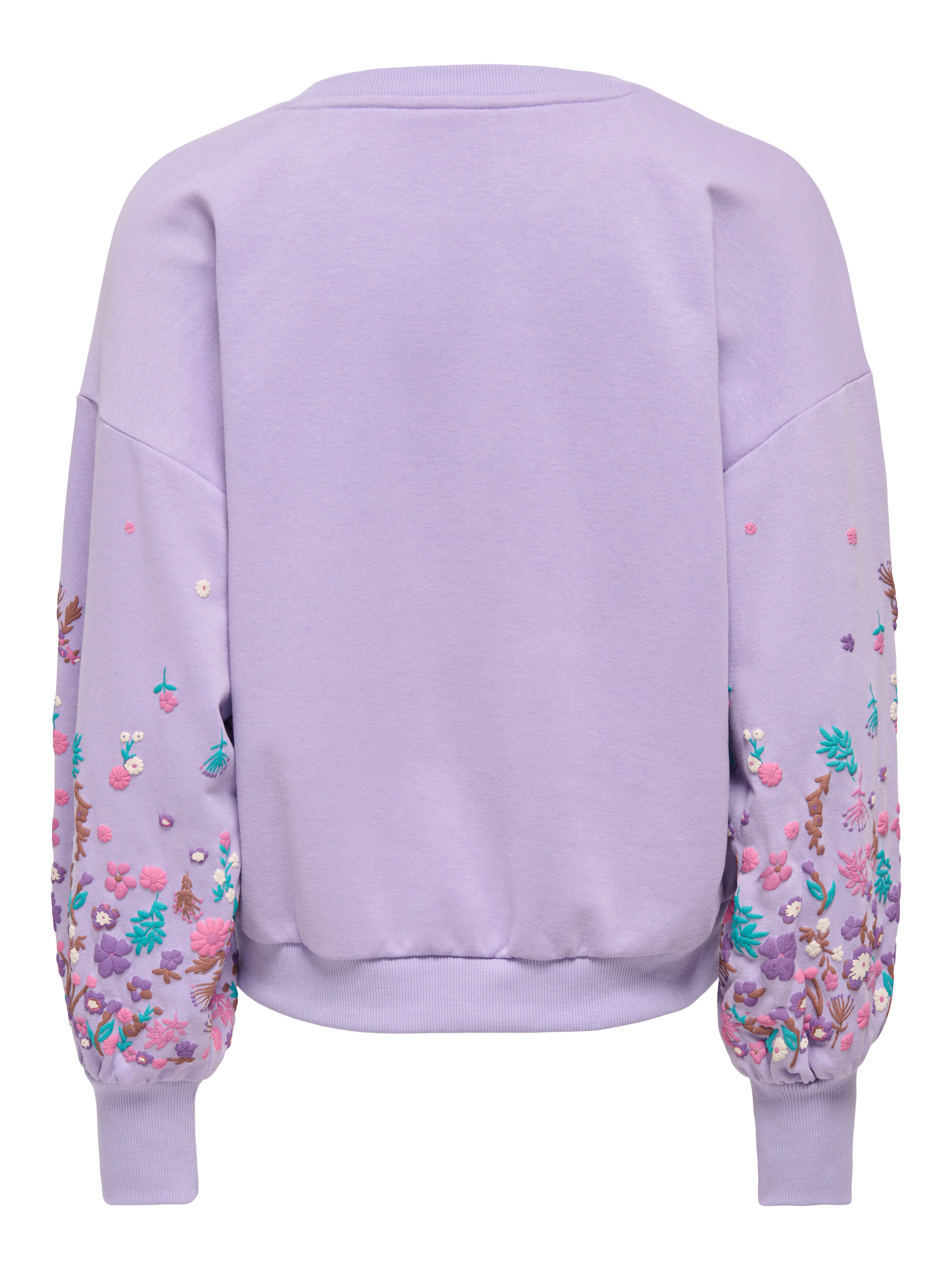 ONLY Sweatshirt ONLBROOKE L/S O-NECK FLOWER SWT Baumwollmischung, regular fit