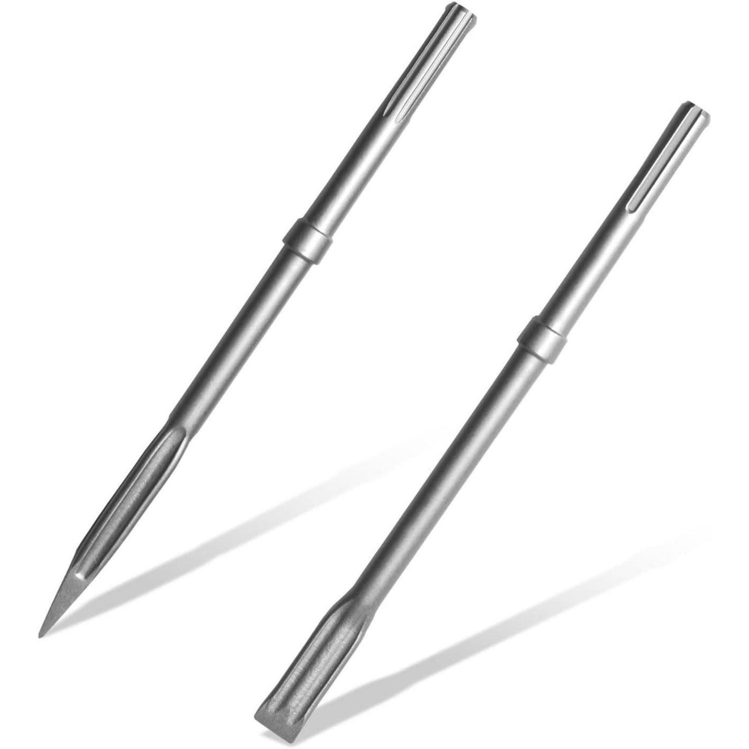 LuxusKollektion Meißel-Set Meißelset SDS Max 2-tlg 400 mm Spitzmeißel Flachmeißel Koffer