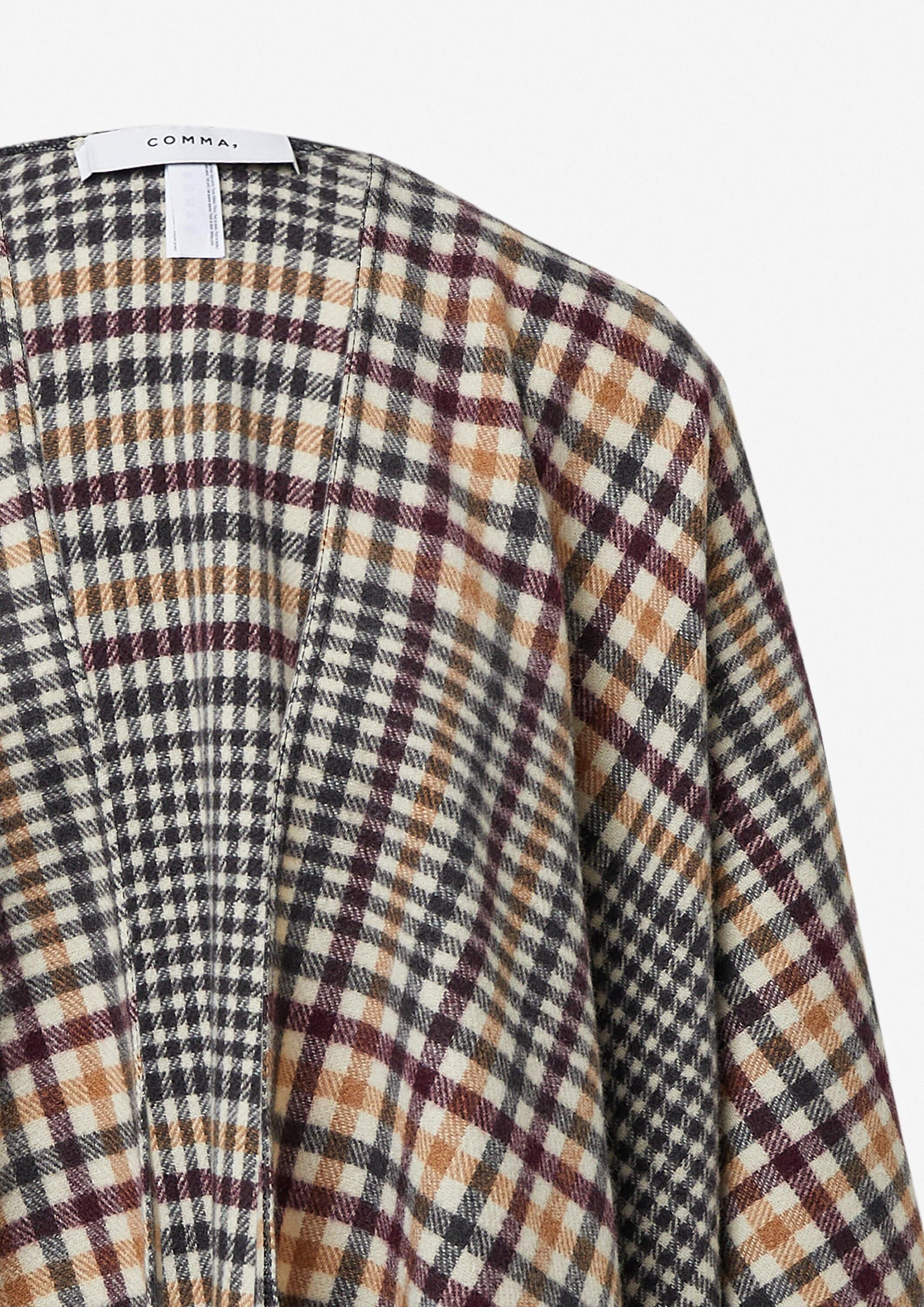 comma Poncho Indoor-Poncho Softer Poncho mit Fransen