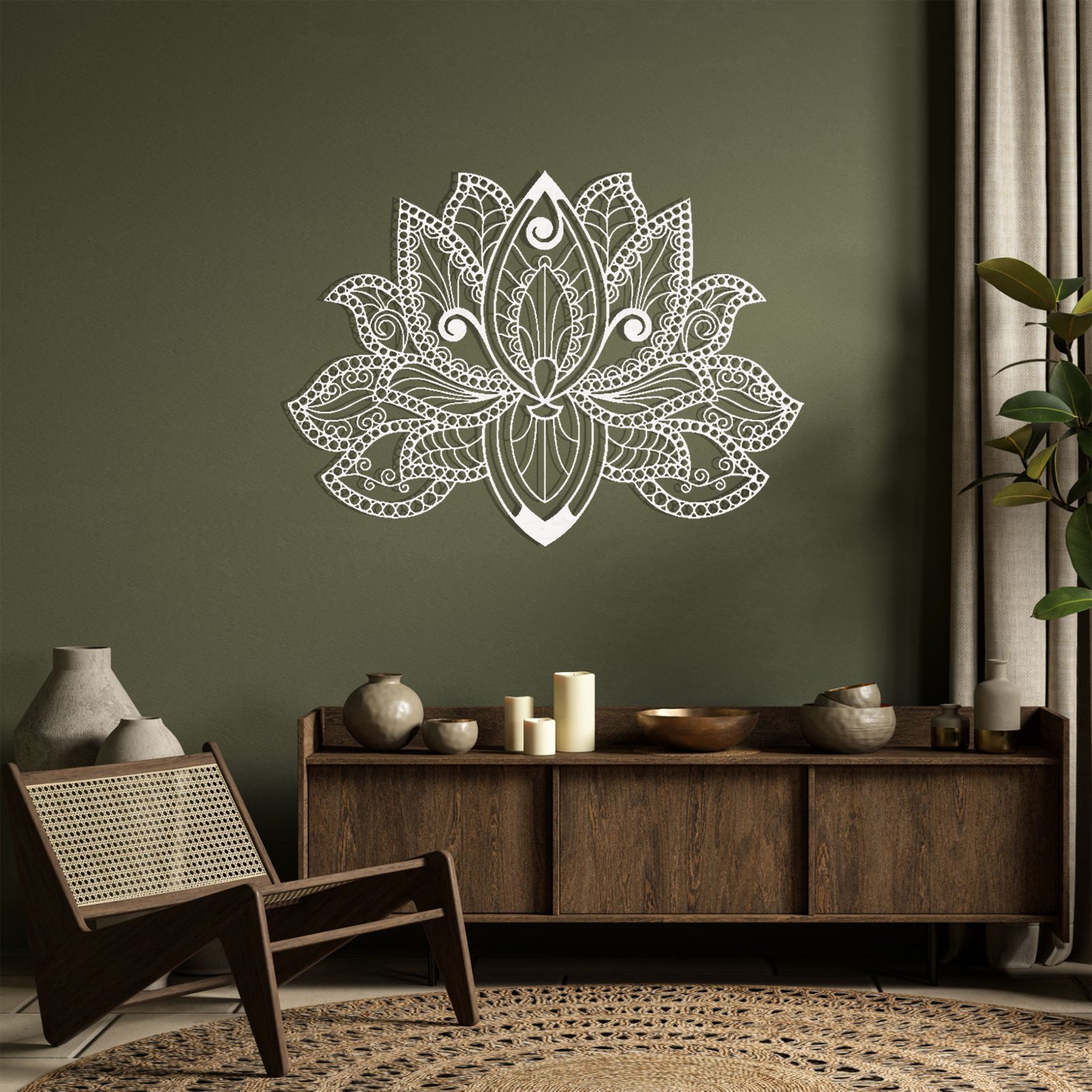 Jumpeak Wanddekoobjekt Klassische Lotus Metall Kunst Wanddekoration, Schichtungseffekt, Lotus, Modern, Metall, maschinell gefertigt