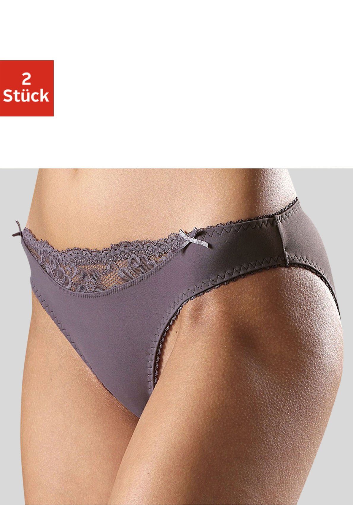 Nuance by Lascana Slip mit Spitzeneinsatz vorne (Packung, 2 Stück) als Dessous-Set kombinierbar, Dessous