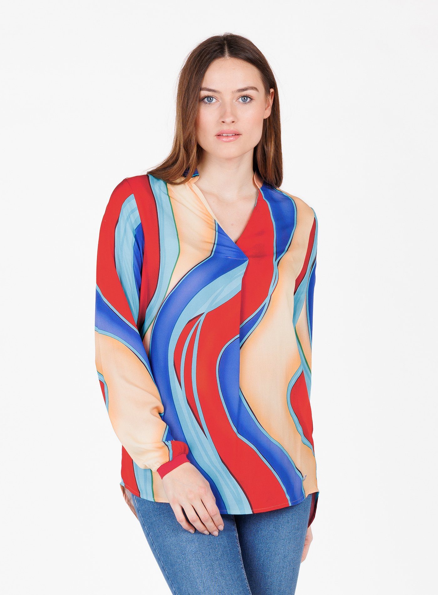 Key Largo Langarmbluse WB MELODY v-neck (1-tlg)