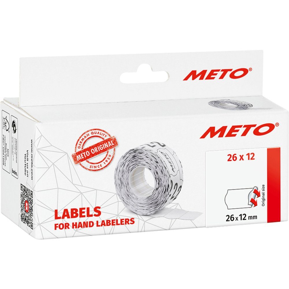 METO Etikett METO Preis-Etiketten 9506162 Wiederablösbar Etiketten-Breite: 26 mm Et