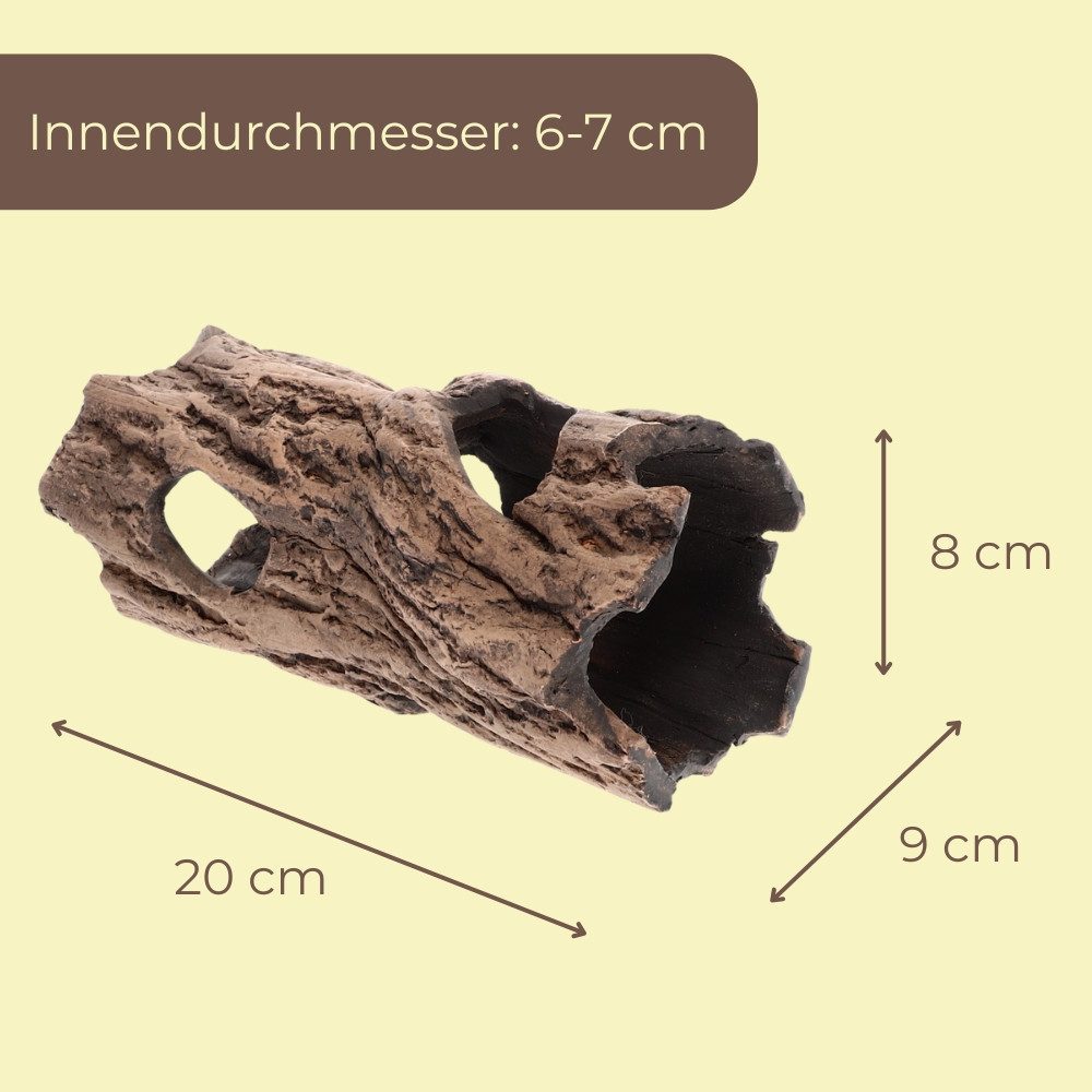 GarPet Aquariendeko Aquarium Deko Höhle Baumstamm XL Terrarium Deko Aquarium Laichröhre