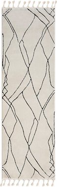Hochflor-Läufer Moroccan Drawline, Myflair Möbel & Accessoires, rechteckig, Höhe: 24 mm, modern, marokkanisches Design, flauschig weich durch Hochflor