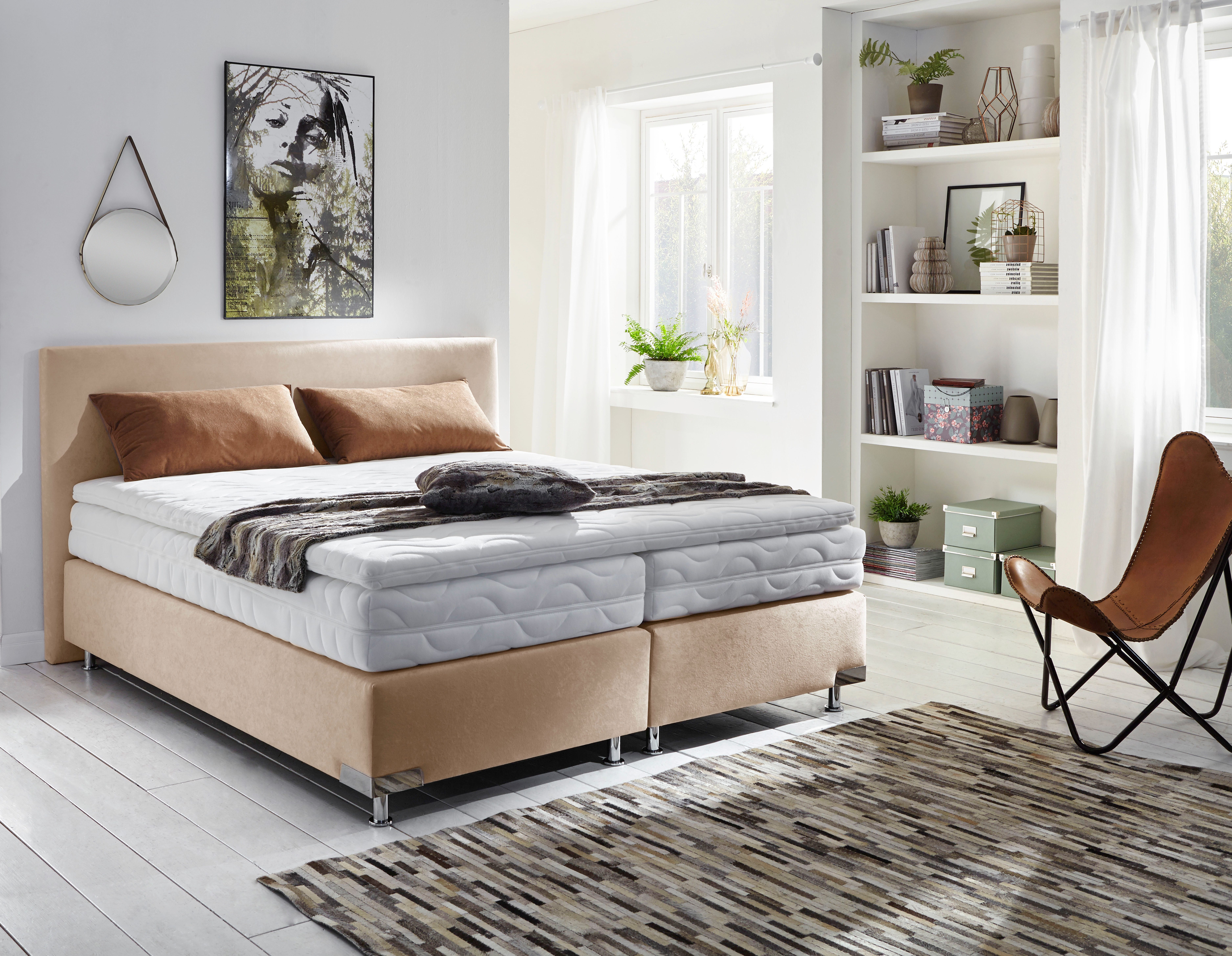 Westfalia Schlafkomfort Boxspringbett Ambiente, wahlweise in verschiedenen Größen & Farben, in verschiedenen Härtegraden, wahlweise mit Topper