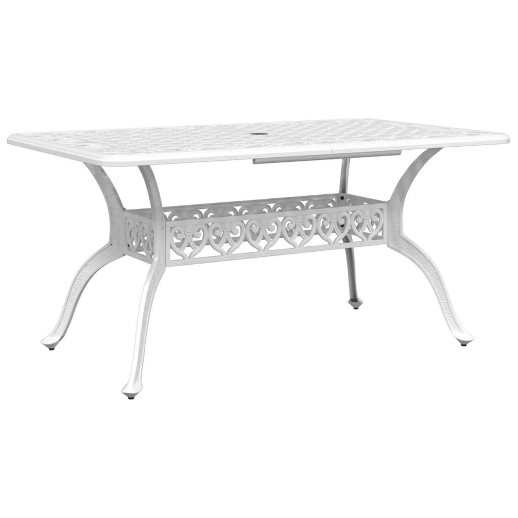 vidaXL Gartentisch Gartentisch Weiß 150x90x72 cm Aluminiumguss (1-St)