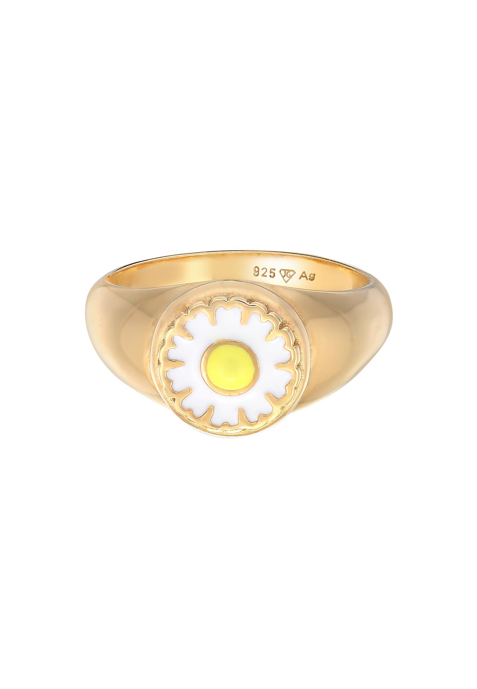 Elli Siegelring Siegelring Gänseblümchen 925 Silber