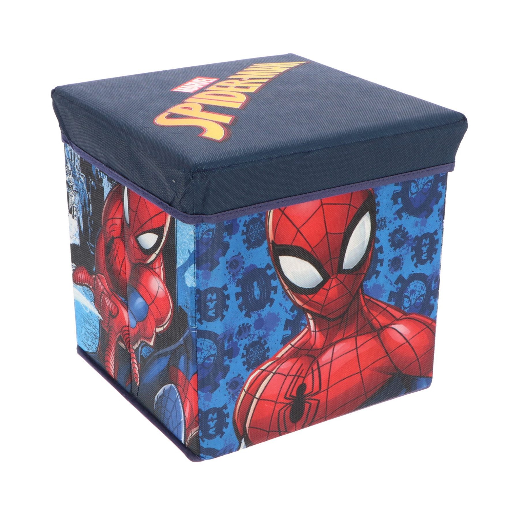 Spiderman Faltbox Spiderman Peter Spielzeugkiste Aufbewahrungsbox Sitz Hocker blau 30 cm