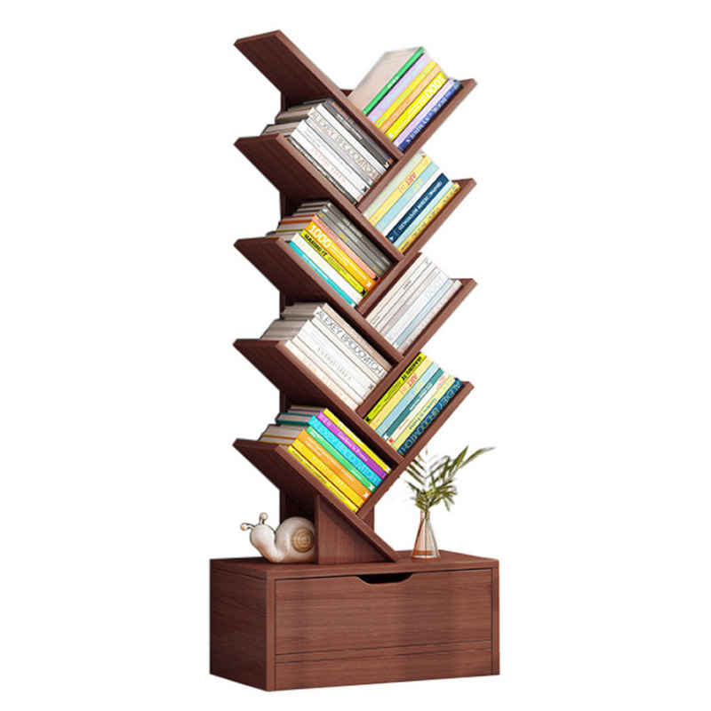 Rutaqian Bücherregal Bücherregal im Baumform, Holz Standregal mit 9 Ebenen, moderne Bücheraufbewahrung, freistehendes Baum-Bücherregal, für Wohnzimmer Schlafzimmer Büro