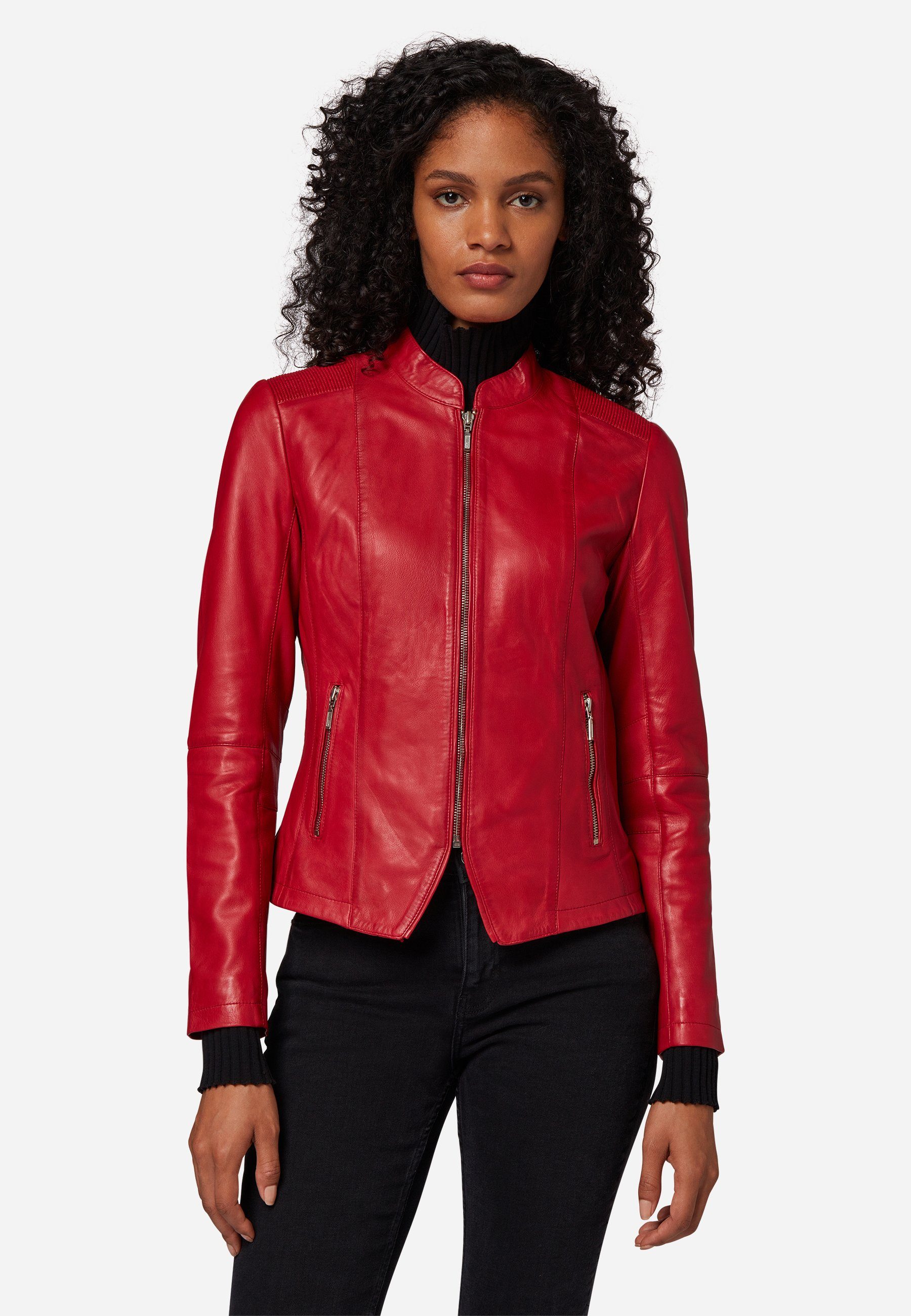 Lammleder RICANO Rot Lederjacke Abigale Hochwertiges