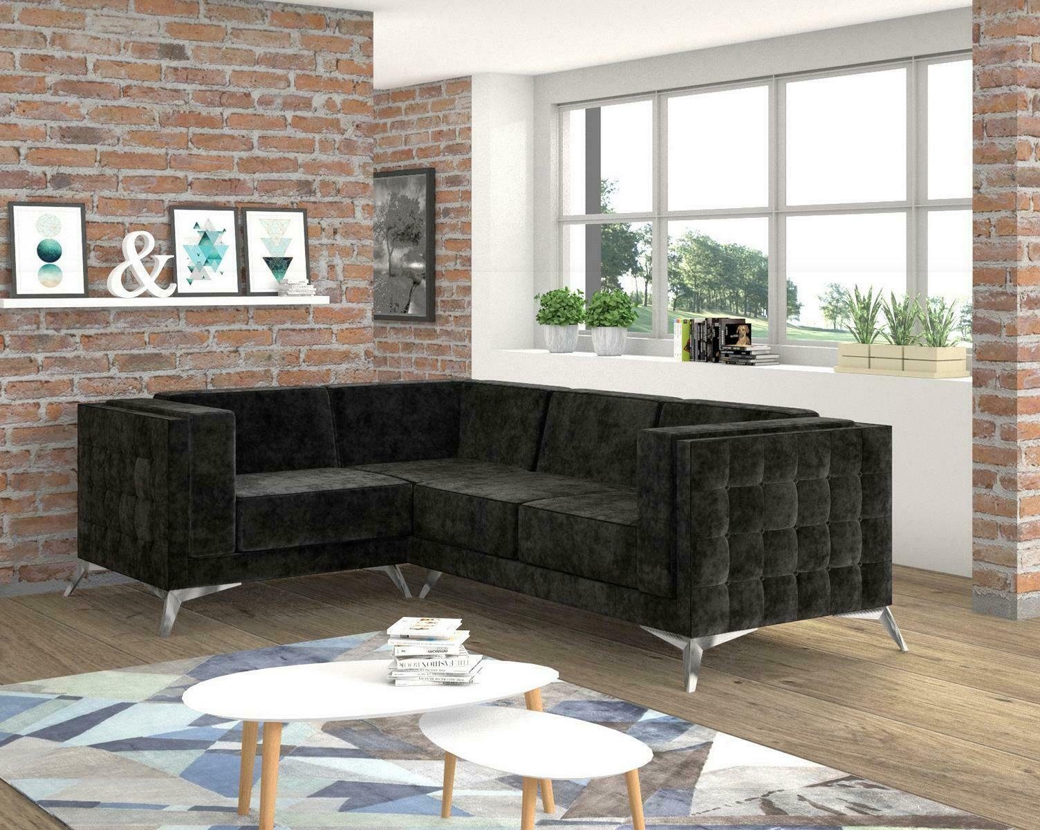 JVmoebel Ecksofa, L-Form Couch Wohnlandschaft Ecksofa Garnitur Modern