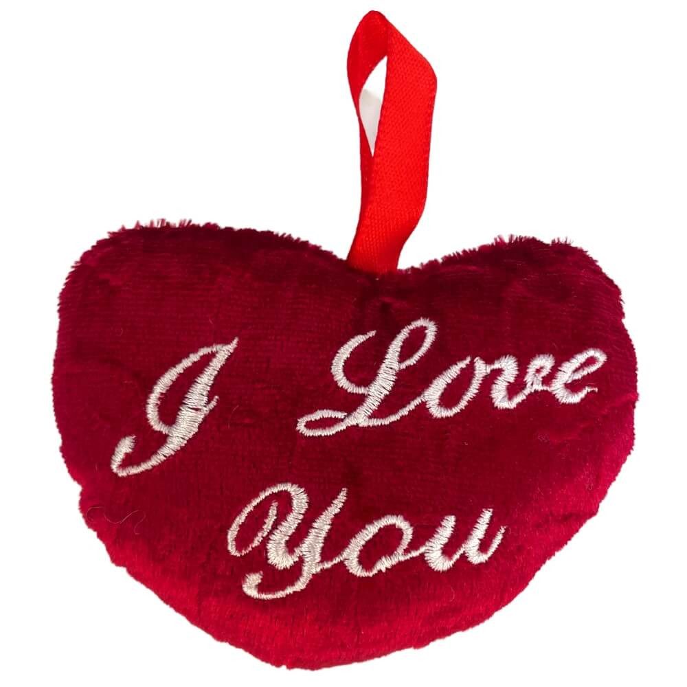 Dekokissen Plüsch Herz klein "I love you" - ca. 9 cm