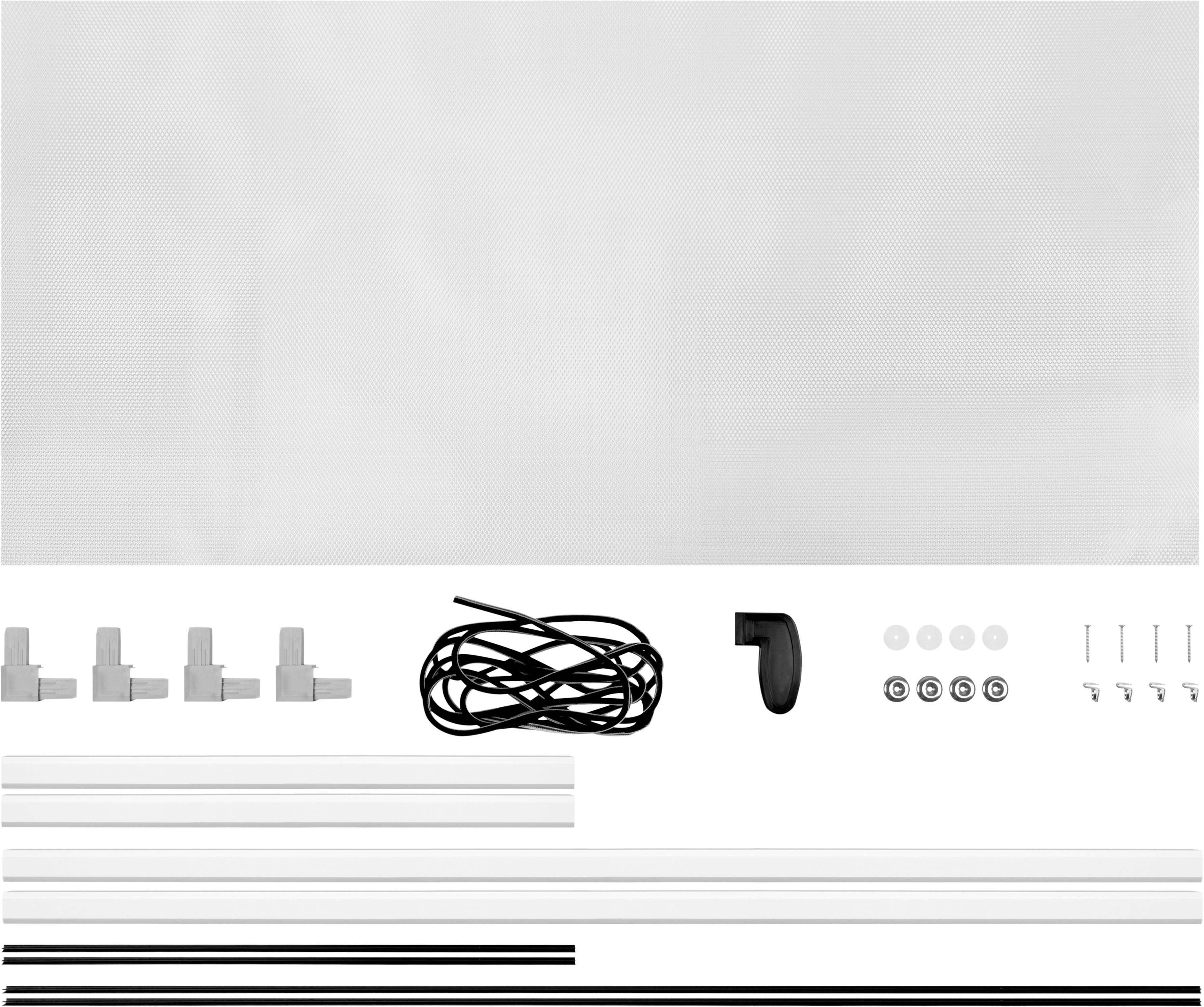 SCHELLENBERG Lichtschachtabdeckung aus Aluminiumgewebe inkl. Alu-Rahmen kürzbar, (Set, 1-St), sauberer Lichtschacht zur Kellerschachtabdeckung, 55 x 125 cm