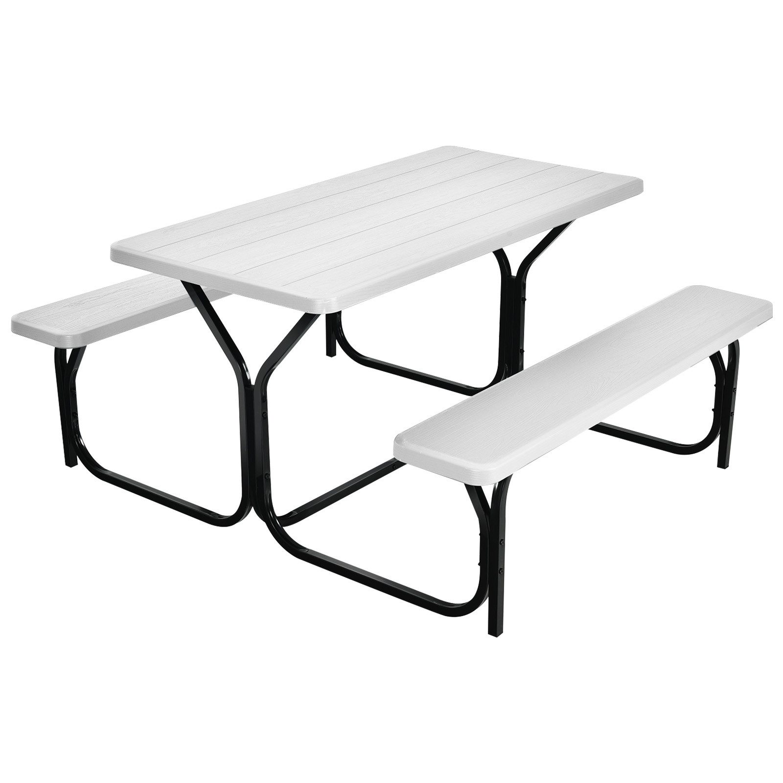 COSTWAY Bierzeltgarnitur, (3-tlg), bis 200kg belastbar, 137x150x72cm